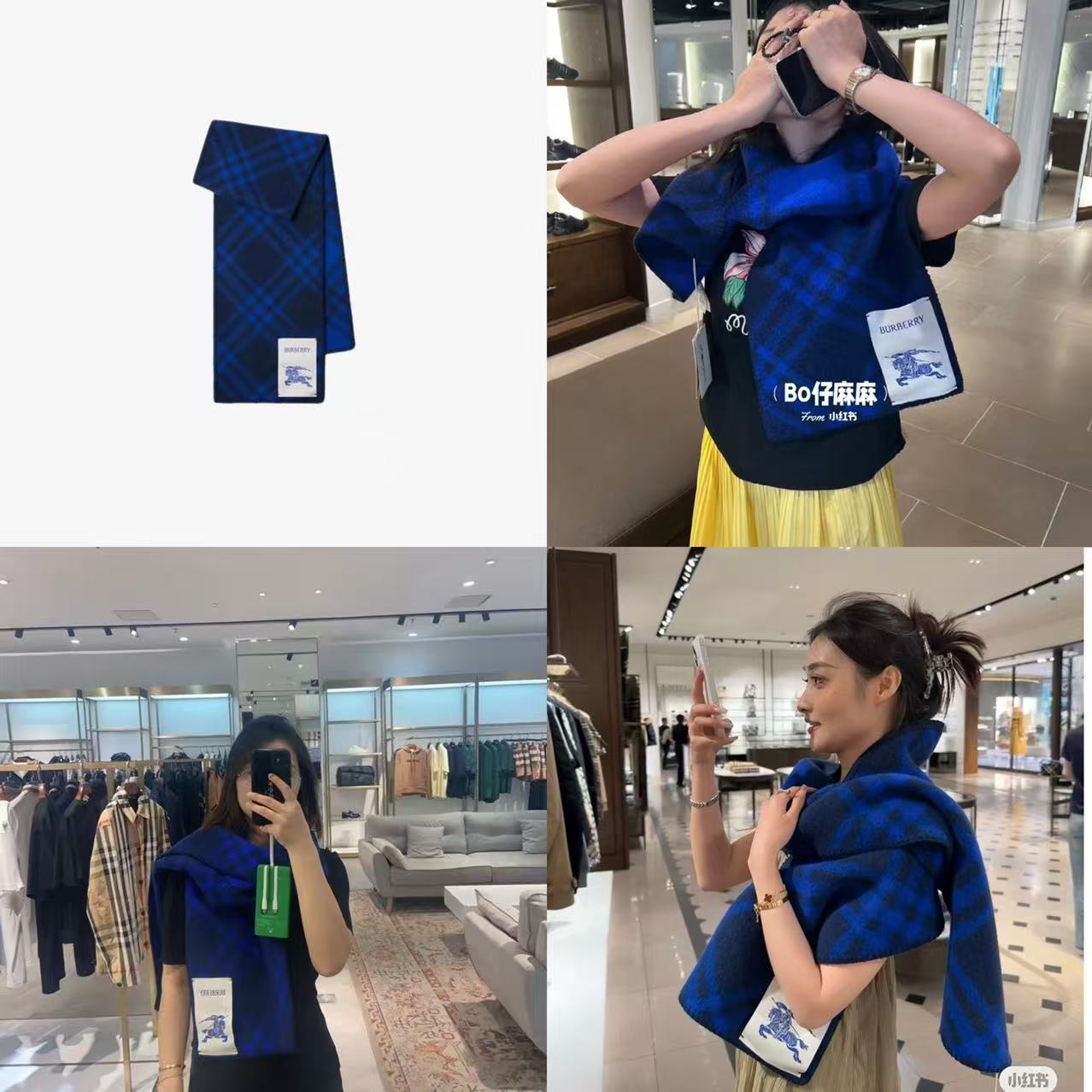 P。B家。【锯齿状车线版】低调的奢侈感❗️极品柔美精英高手级别的时髦感围巾❗️这款Burberry羊绒羊