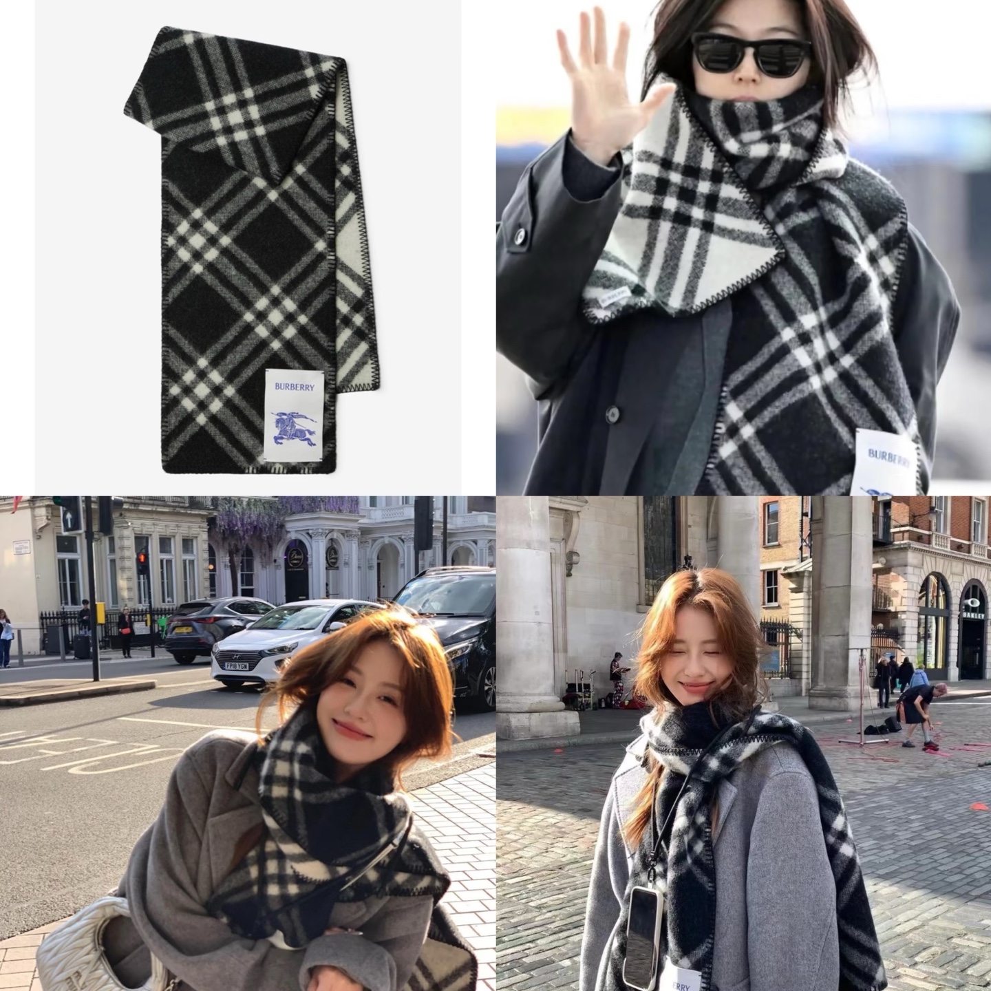 P。B家。【锯齿状车线版】低调的奢侈感❗️极品柔美精英高手级别的时髦感围巾❗️这款Burberry羊绒羊