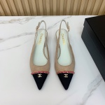 Chanel Chaussures À Couche Unique Genuine Leather Peau de mouton La chaîne 1 Chanel Chaussures À Couche Unique Genuine Leather Peau de mouton La chaîne