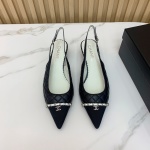 Chanel Chaussures À Couche Unique Genuine Leather Peau de mouton La chaîne 1 Chanel Chaussures À Couche Unique Genuine Leather Peau de mouton La chaîne