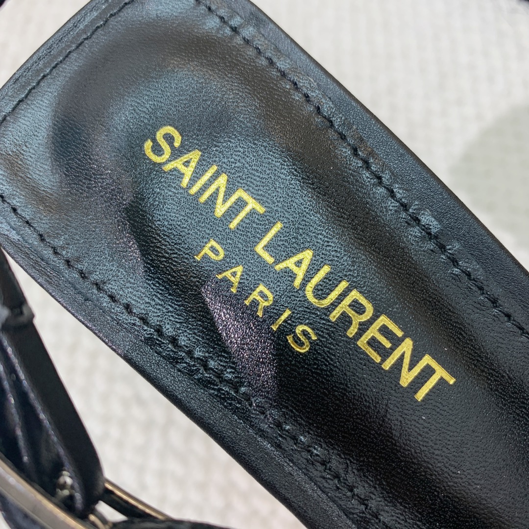 SAINTLAUREN*走秀小猫跟尖头凉鞋鞋面采用进口小牛皮网纱定制布料羊皮内里及垫脚意大利进口真皮大底