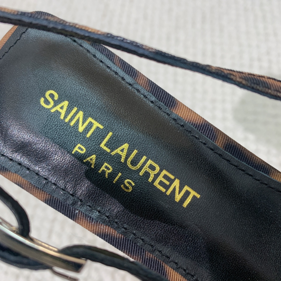 SAINTLAUREN*走秀小猫跟尖头凉鞋鞋面采用进口小牛皮网纱定制布料羊皮内里及垫脚意大利进口真皮大底