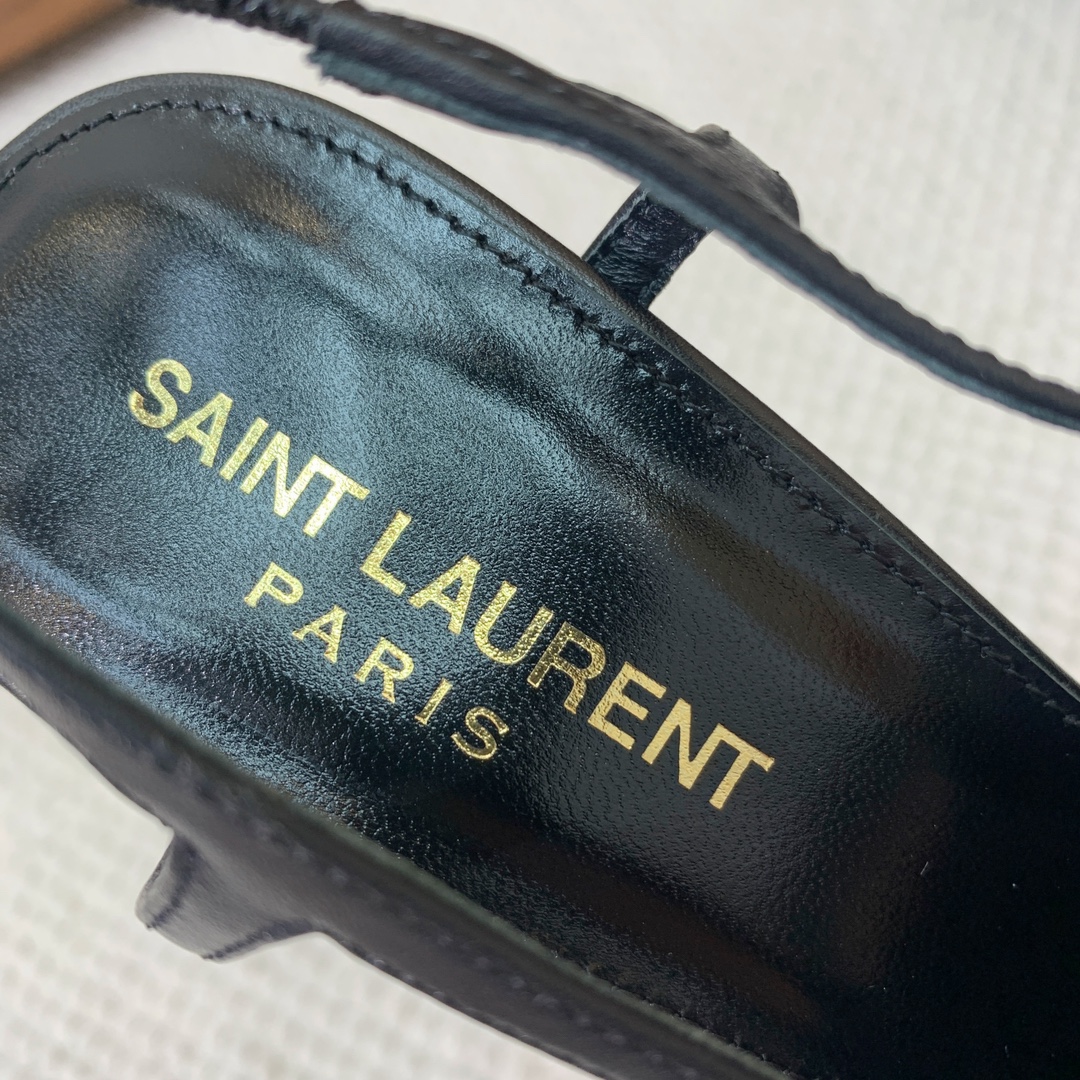 SAINTLAUREN*大热全新金色方头高跟单鞋经典Cassander复古LOGO搭配野性自由高雅性感并