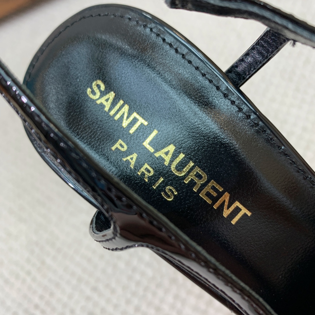 SAINTLAUREN*大热全新金色方头高跟单鞋经典Cassander复古LOGO搭配野性自由高雅性感并