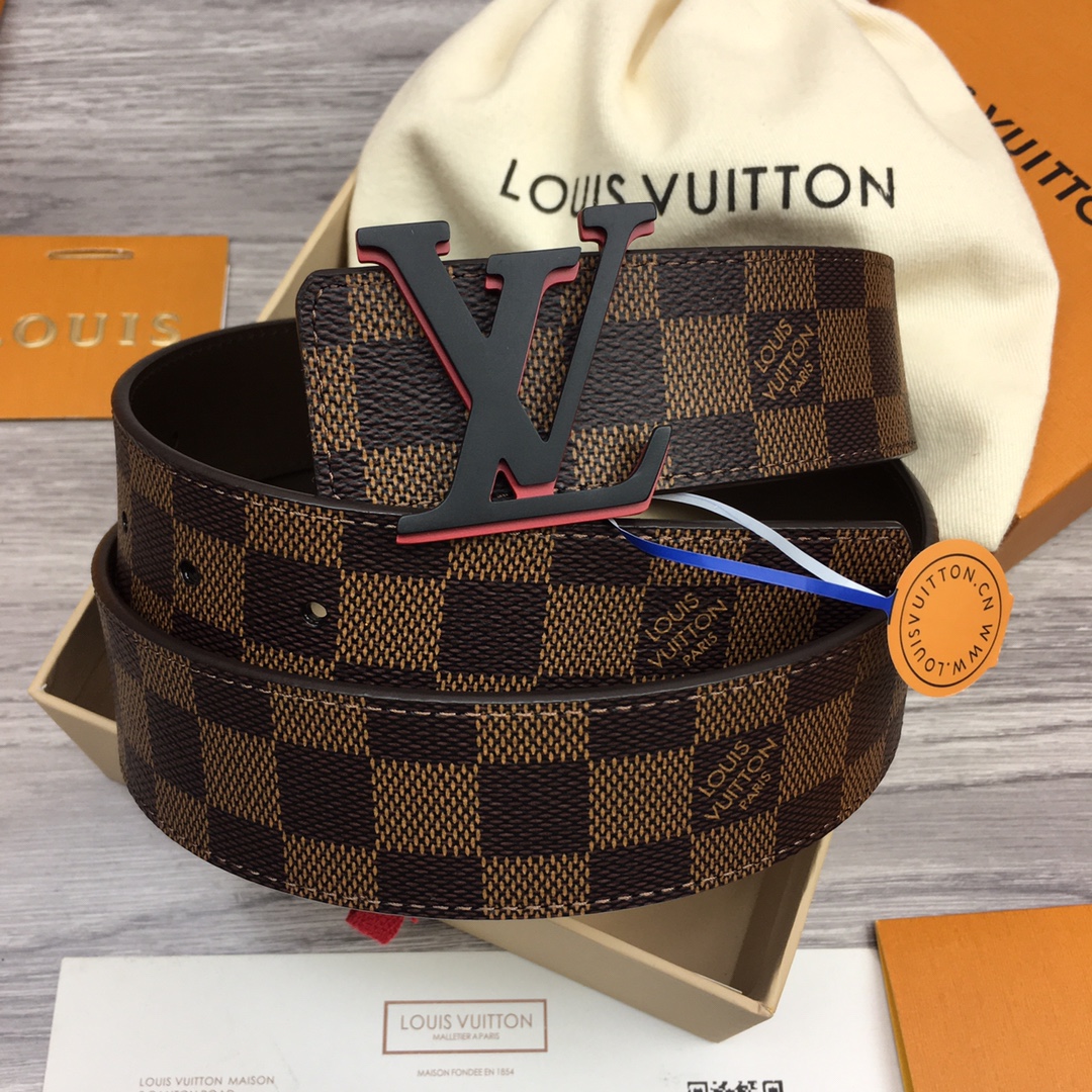 Réplica de mejor calidad
 Louis Vuitton Cinturón Ventas en línea
 Hombres Piel vaca Lona Cuero