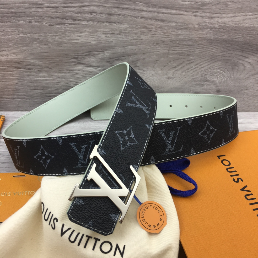 Loui* Vuitto*——新选腰带 宽度4cm 定制帆布面料字母为淡色渐变效果