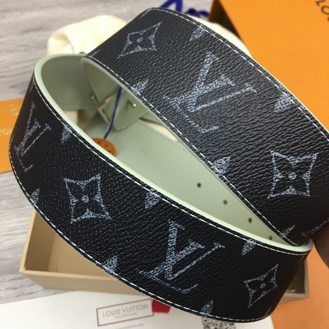 Loui* Vuitto*——新选腰带 宽度4cm 定制帆布面料字母为淡色渐变效果