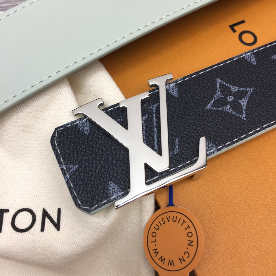 Loui* Vuitto*——新选腰带 宽度4cm 定制帆布面料字母为淡色渐变效果