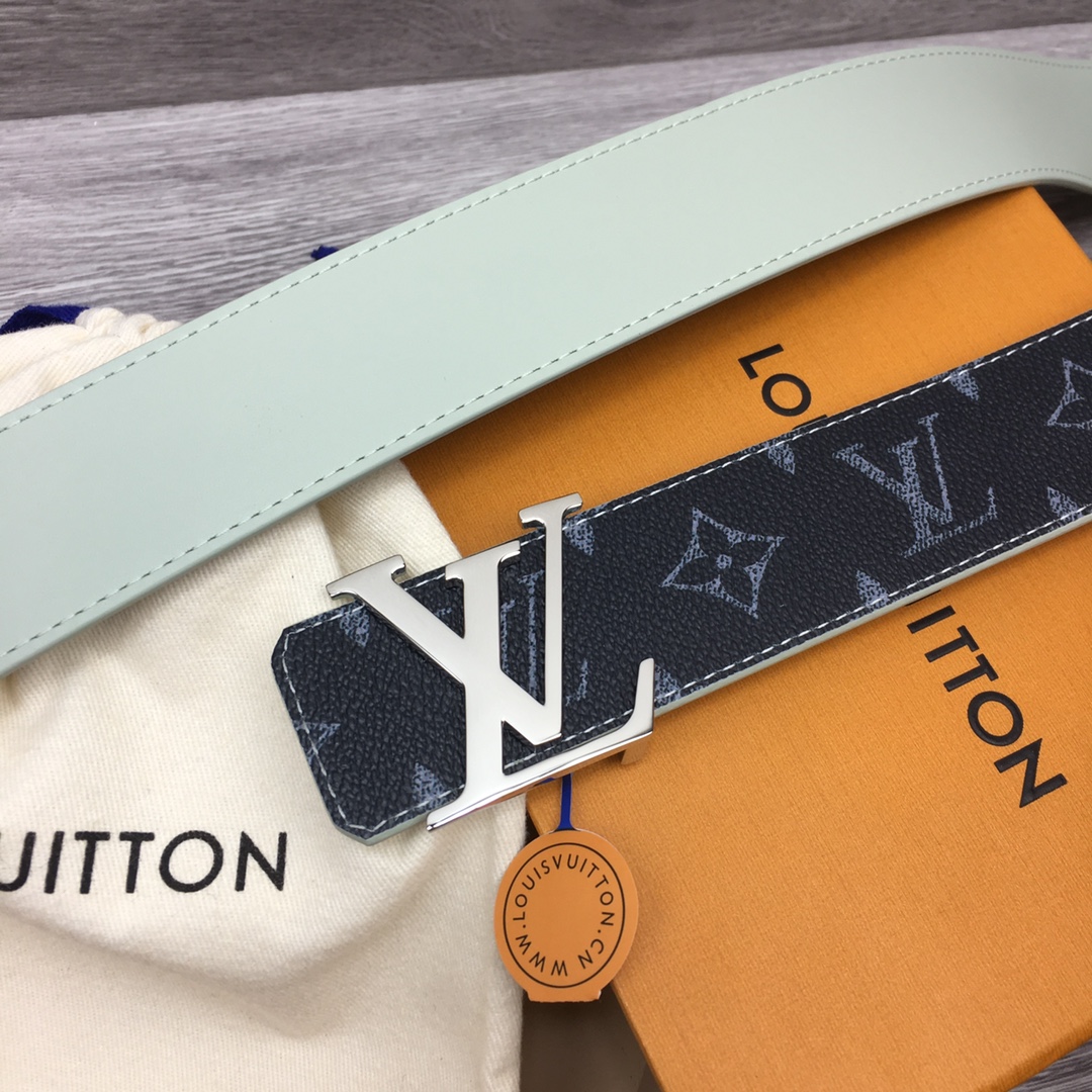Loui* Vuitto*——新选腰带 宽度4cm 定制帆布面料字母为淡色渐变效果