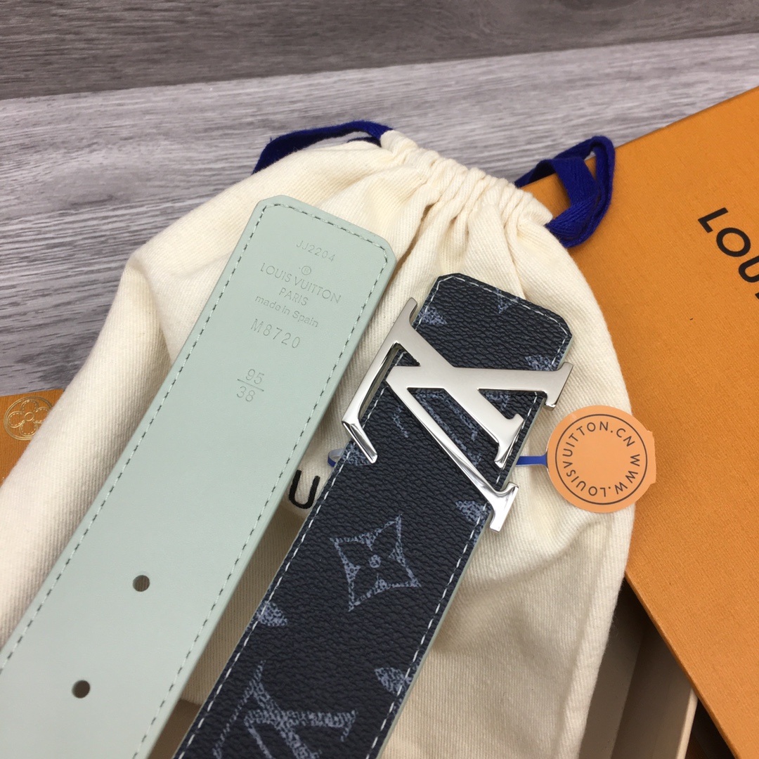 Loui* Vuitto*——新选腰带 宽度4cm 定制帆布面料字母为淡色渐变效果