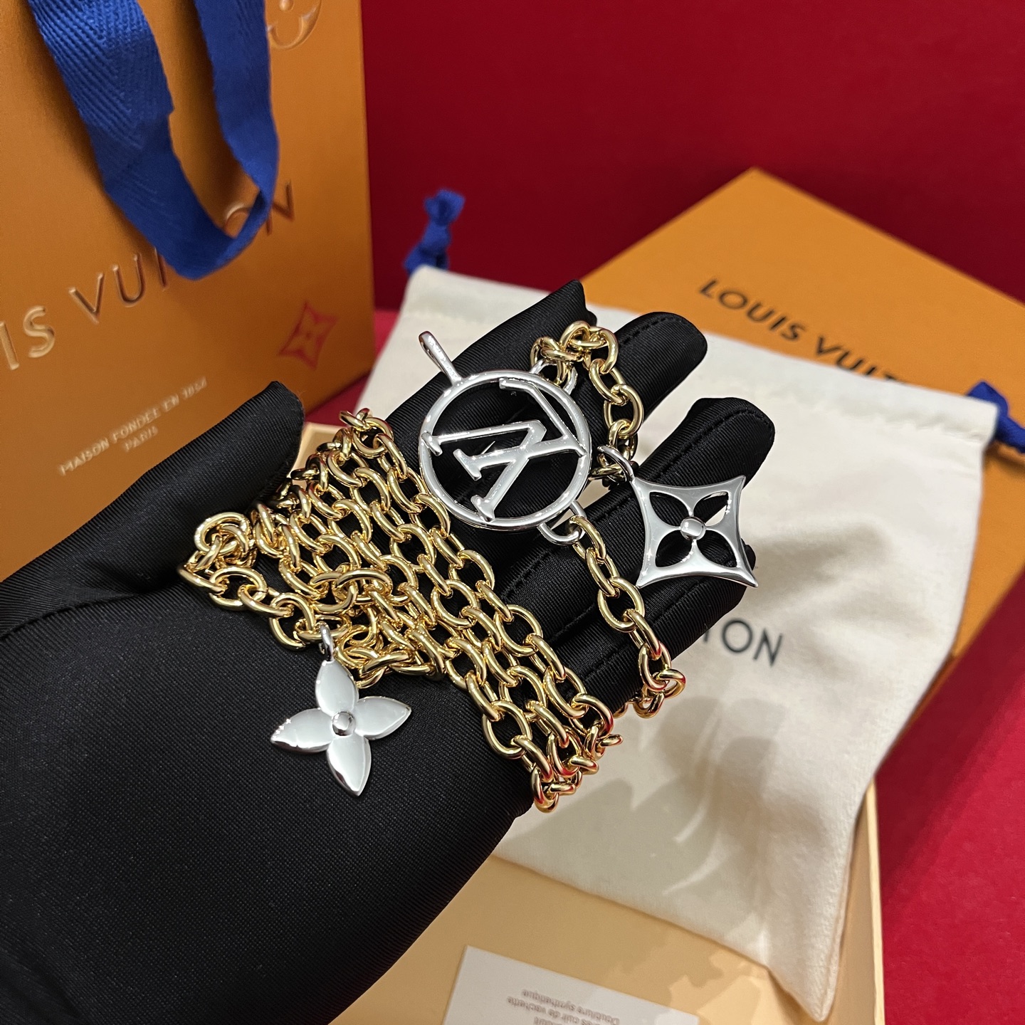 Louis Vuitton Women's Hardware Dress Waist Chain Belt, Gold & Silver 3 i1744653527176 9624 0 1