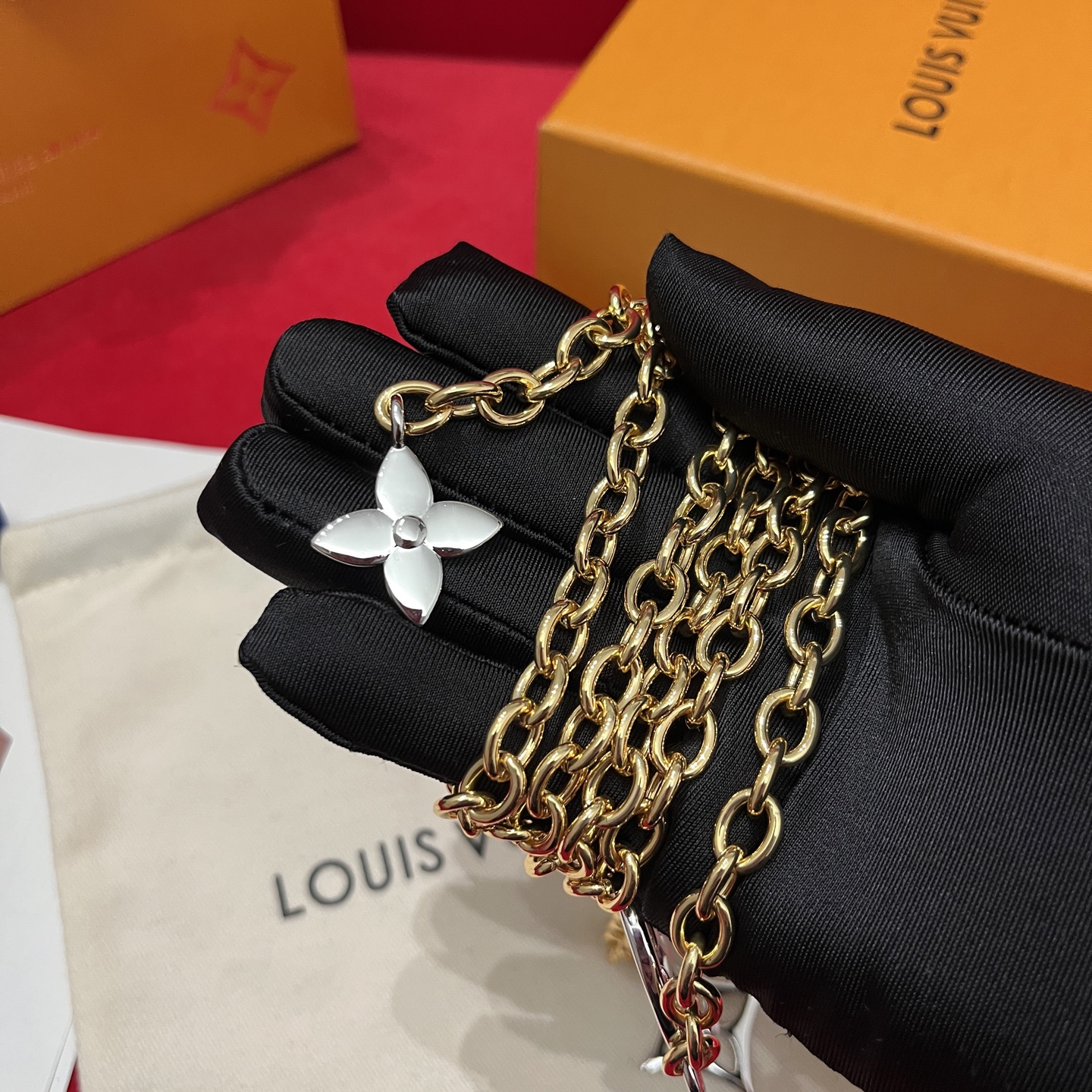 Louis Vuitton Women's Hardware Dress Waist Chain Belt, Gold & Silver 9 i1744653527179 3440 0 7