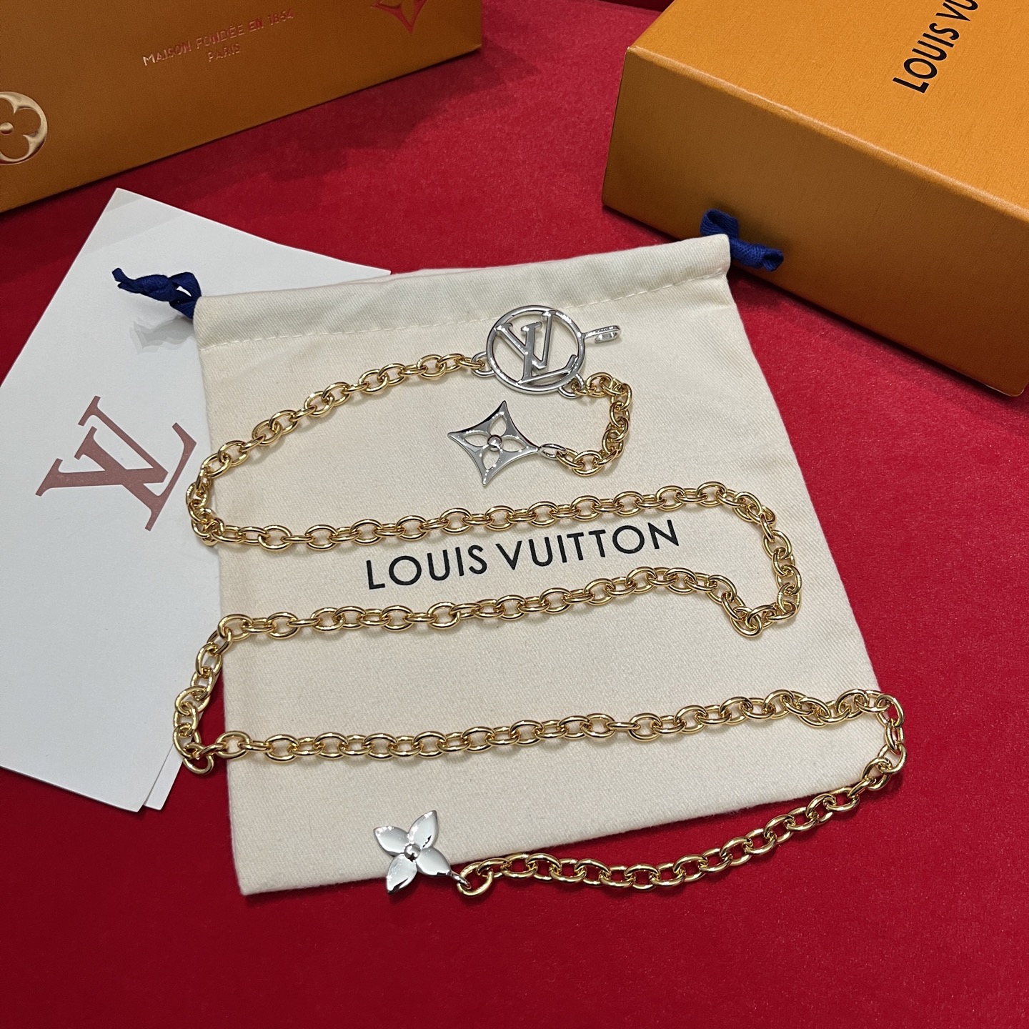 Louis Vuitton Women's Hardware Dress Waist Chain Belt, Gold & Silver 10 i1744653528616 8743 0 8