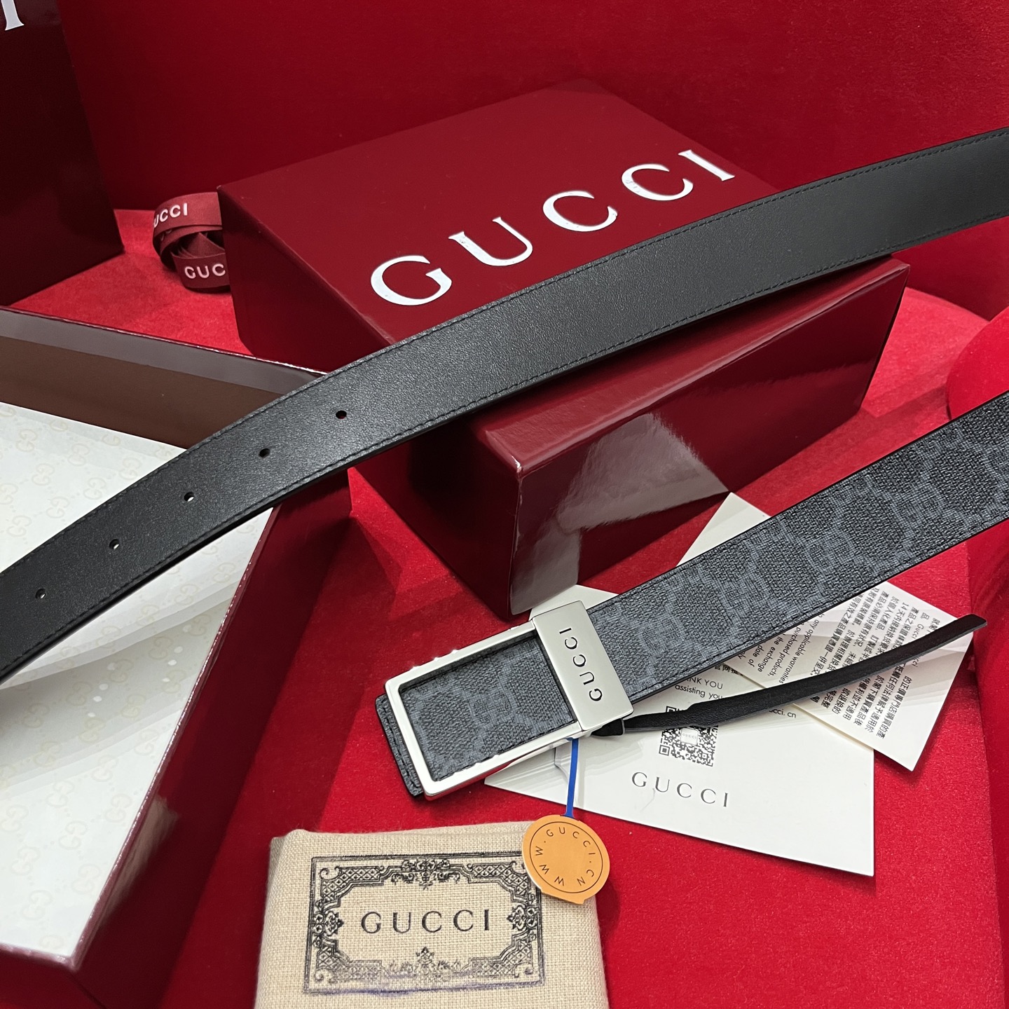  G家🤔顶級原單 原版復刻出品 寬度3.5  於經典之中融入新意 带身饰有双G标识 原厂牛皮底 搭配方形
