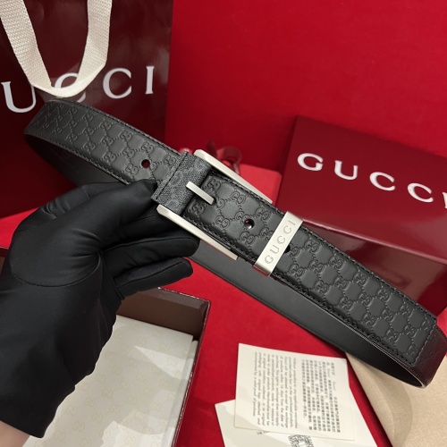 Gucci Men's Black Guccissima Leather Belt with Classic Pin Buckle, 3.5cm 1 Gucci Men's Black Guccissima Leather Belt with Classic Pin Buckle, 3.5cm
