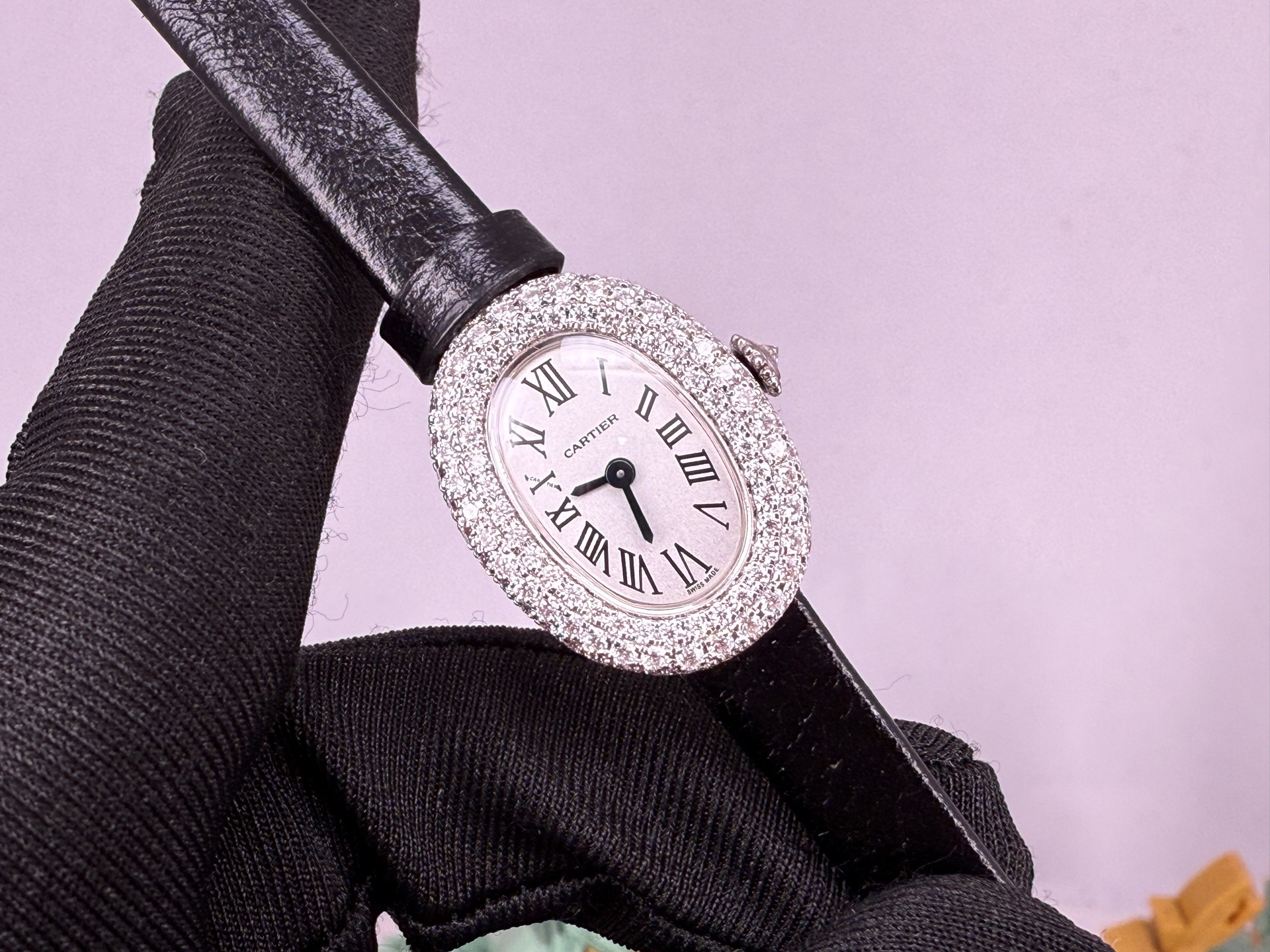 NO:157373,Moissan diamond matching certificate Cartier small bathtub inlaid with moissan diamonds, cartier19860909莫桑钻配证书 卡地亚小浴缸镶嵌莫桑钻石,,cartier,Watch