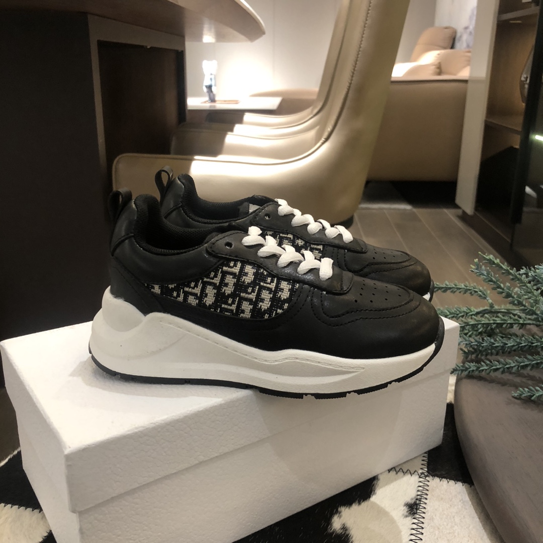 Dior Shoes Sneakers Black Grey Kids Girl Unisex Spring Collection Casual