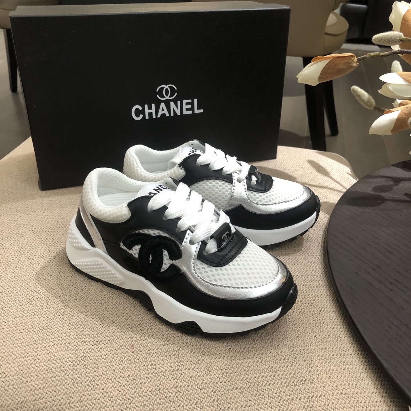 Chanel Kids’ Chunky Sneakers – Stylish & Comfortable, Sizes 26-35