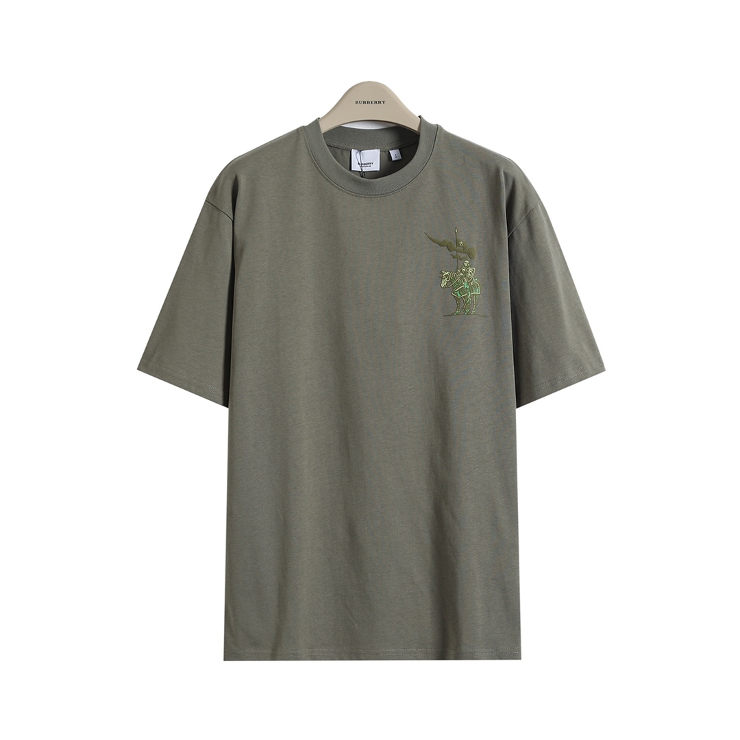 Burberry Green Knight Print Cotton T-Shirt - Lightweight Luxury