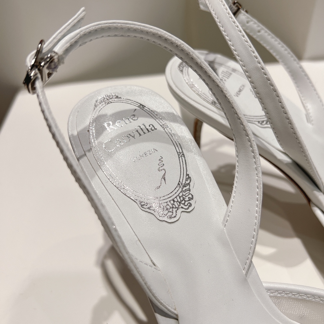 顶级版RᴇɴᴇCᴀᴏᴠɪʟʟᴀ2024s原版做货重工婚鞋RC水晶宝石真丝跟鞋系列︎鞋面进口网纱配珠光羊皮