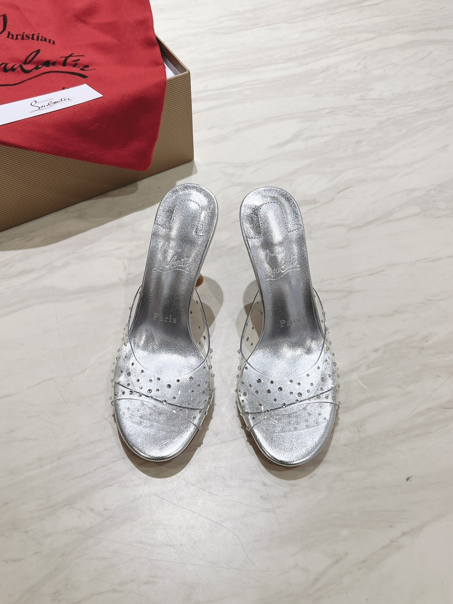 NO:234008,Top version Original box Christian Louboutin | s original product making heavy industry CL classic DEGRAQUEEN crystal high heels~ Material PVC Swarovski rhinestones inner grain pearlescent sheepskin outsole original imported AR1 top leather outsole Size34-43 