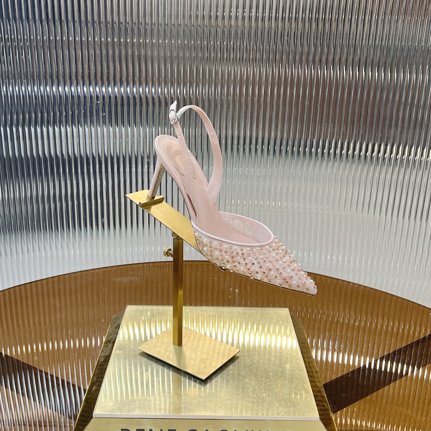 Rene Caovilla Crystal Pearl Lace High Heels Wedding Shoes, Pointed Toe, 7.5cm Heel 2 i1743354255872 2178 0 6