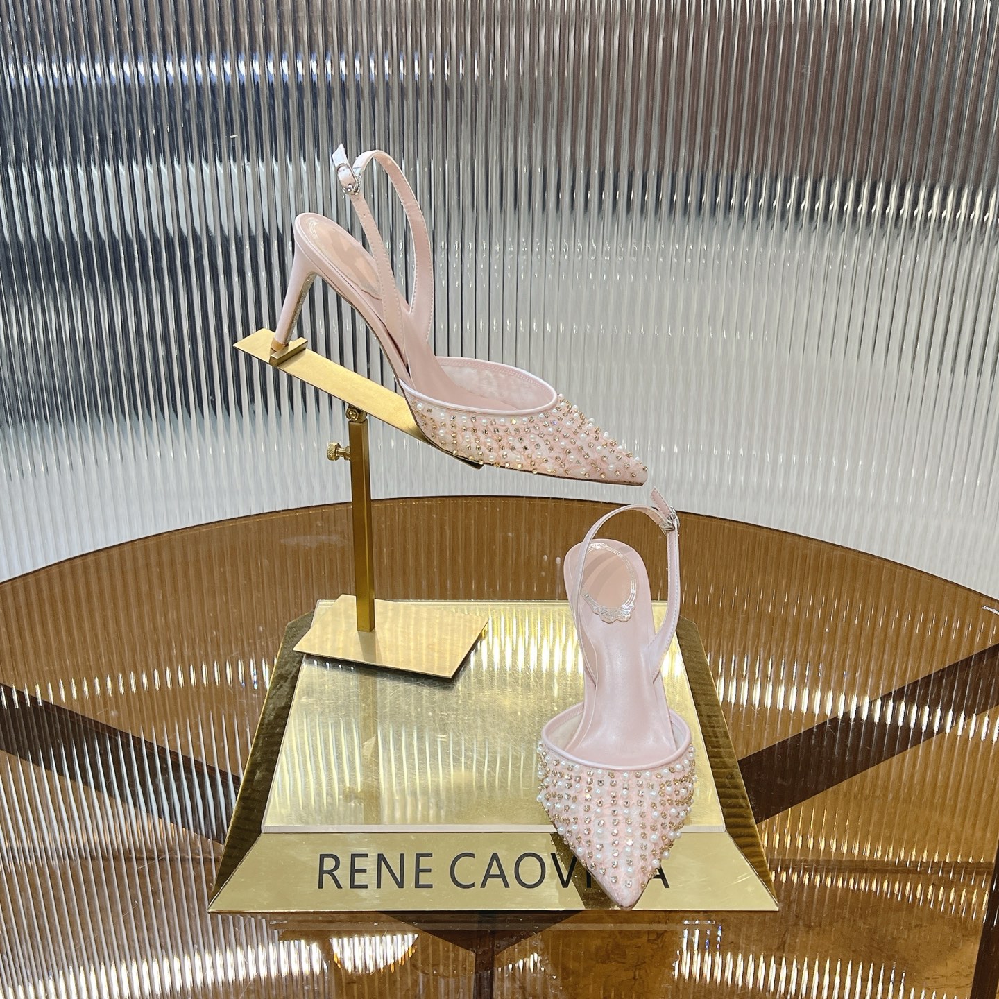 Rene Caovilla Crystal Pearl Lace High Heels Wedding Shoes, Pointed Toe, 7.5cm Heel 8 i1743354275627 8288 0 5