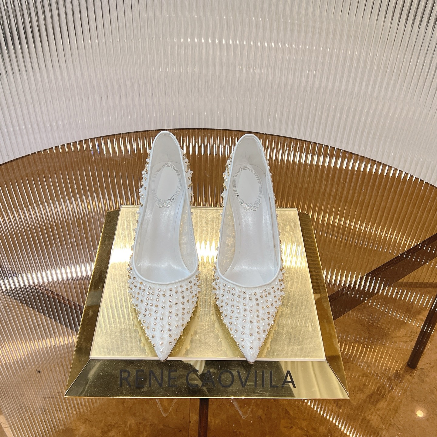 Rene Caovilla Embellished Lace Heels - Crystal Pearl Gem Wedding Shoes 4 i1743355035229 478 0 1