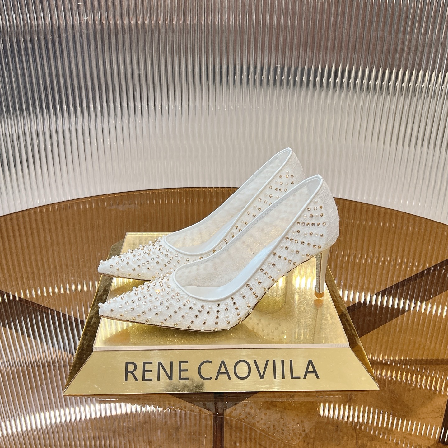 Rene Caovilla Embellished Lace Heels - Crystal Pearl Gem Wedding Shoes 3 i1743355036445 8203 0 0