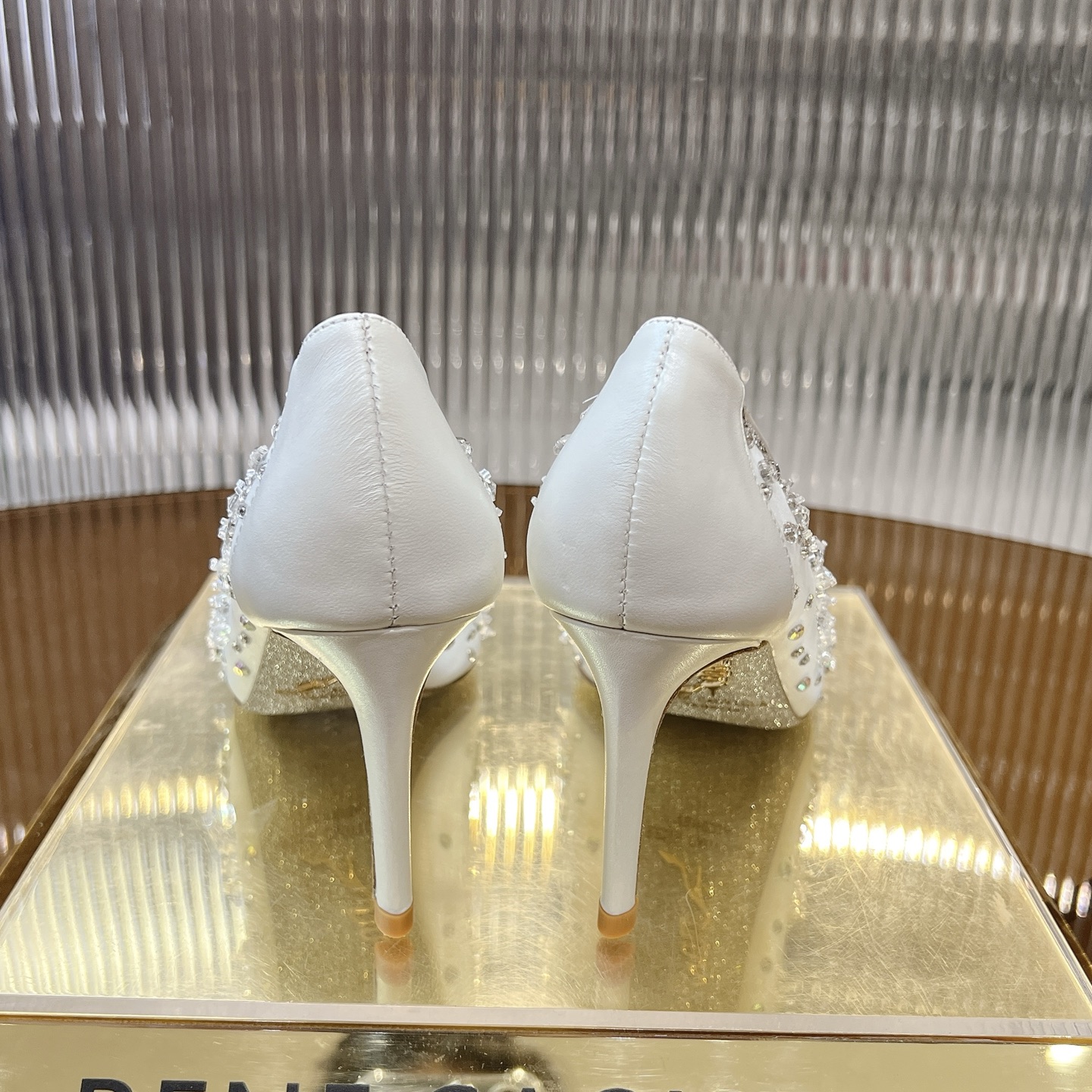 Rene Caovilla Crystal Embellished Mesh Pumps, Bridal High Heel Shoes 9 i1743356265511 3357 0 8