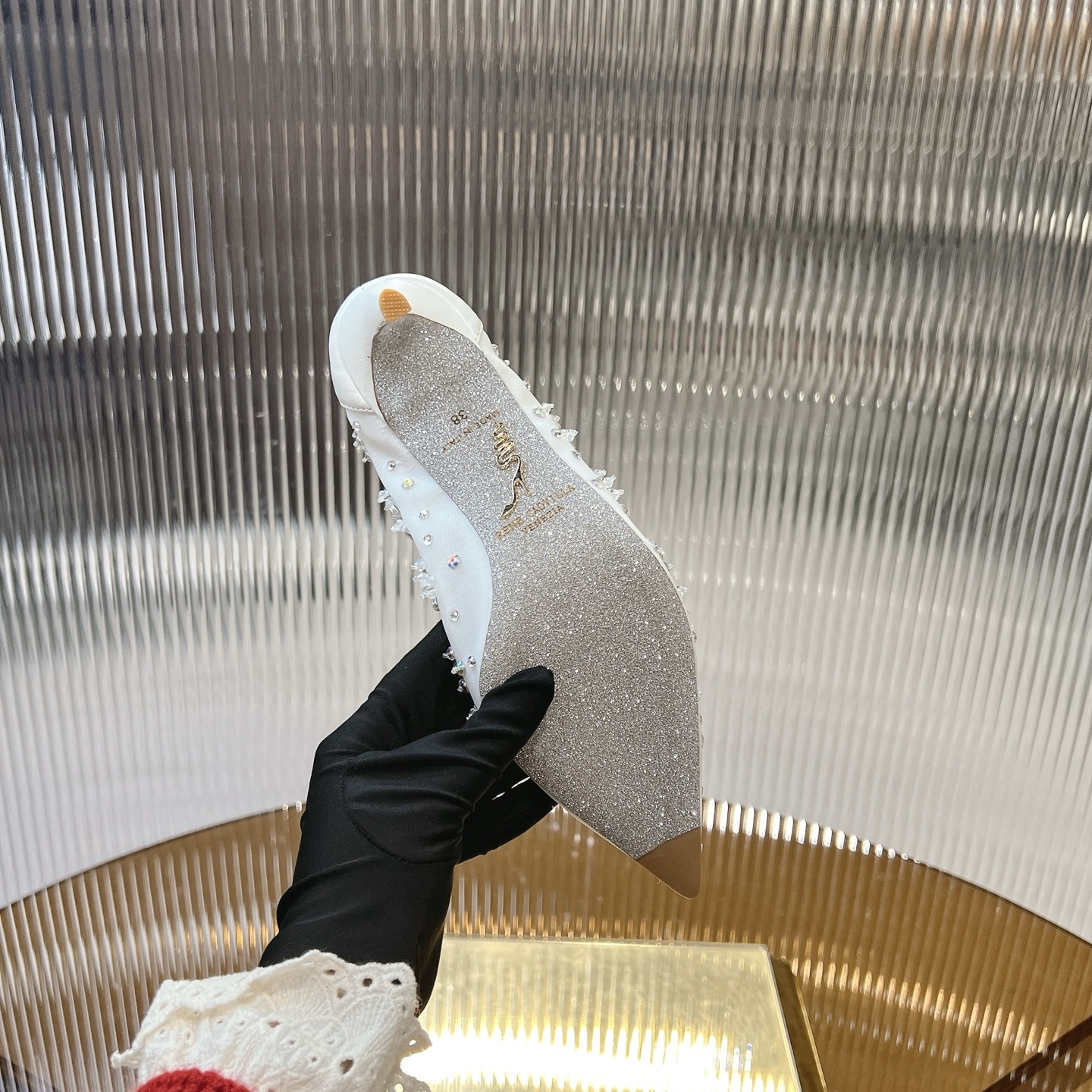 Rene Caovilla Crystal Embellished Mesh Pumps, Bridal High Heel Shoes 10 i1743356266692 9087 0 6