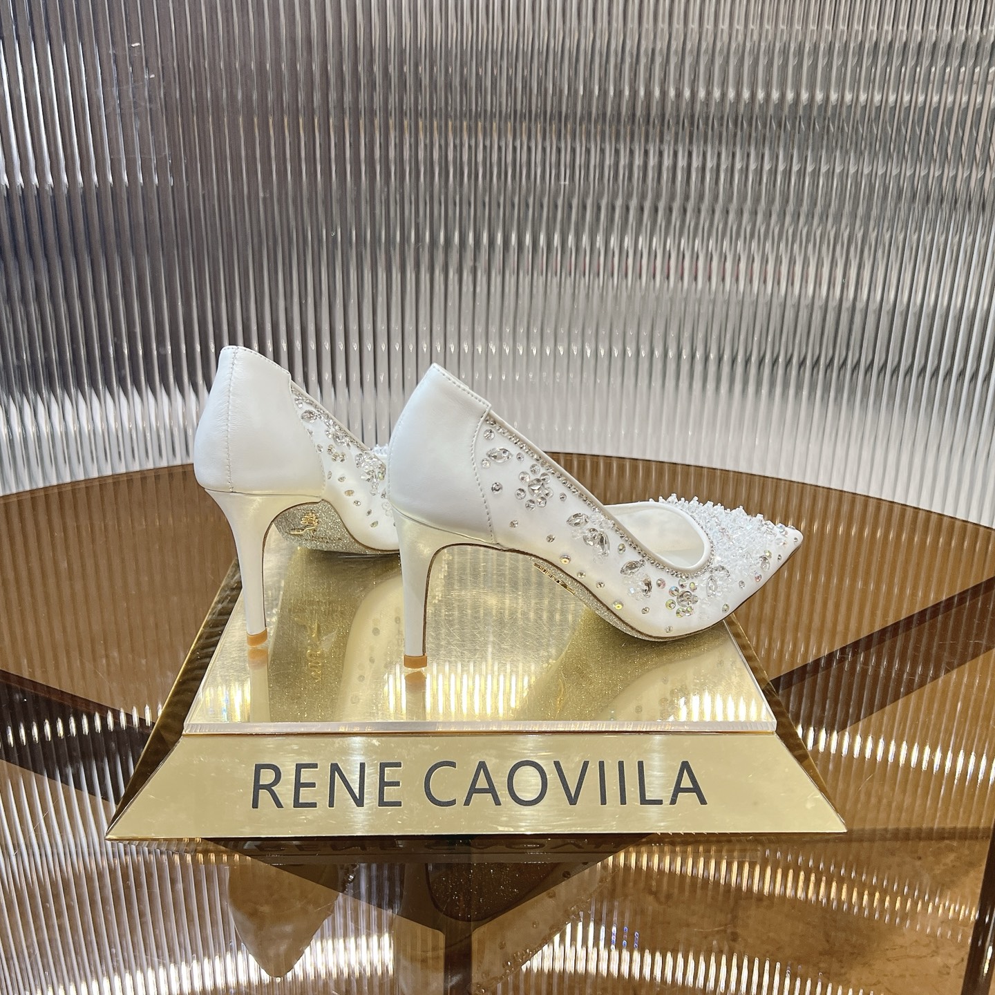 Rene Caovilla Crystal Embellished Mesh Pumps, Bridal High Heel Shoes 5 i1743356266743 9598 0 2