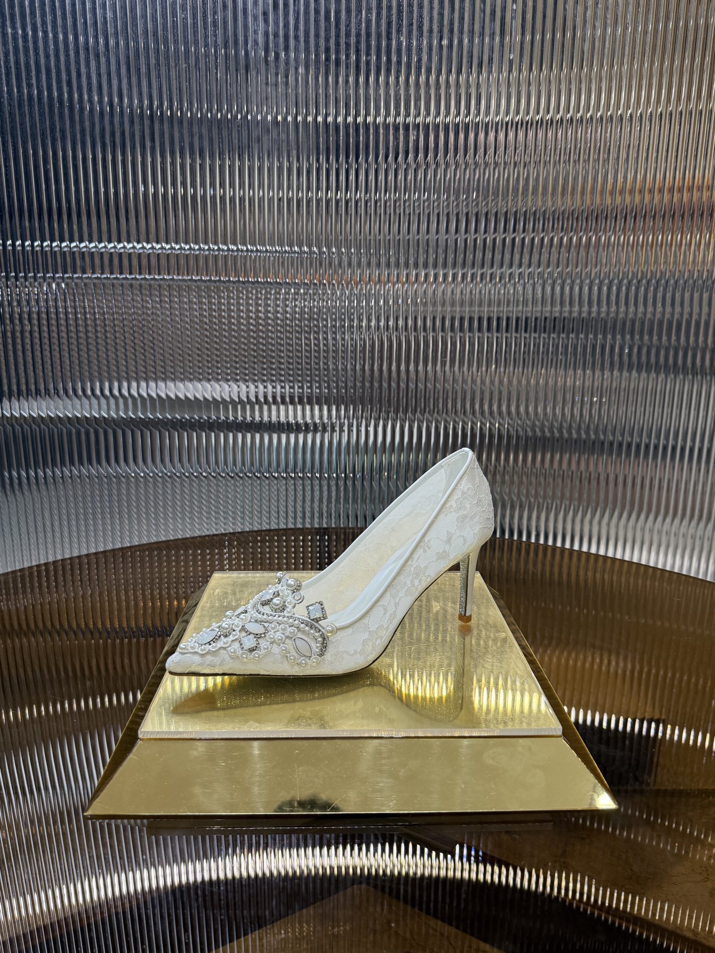 Retro Lace Embroidered High Heels: P700 Series, Sizes 34-43, Pink and White Gradual Colors - 图片 4