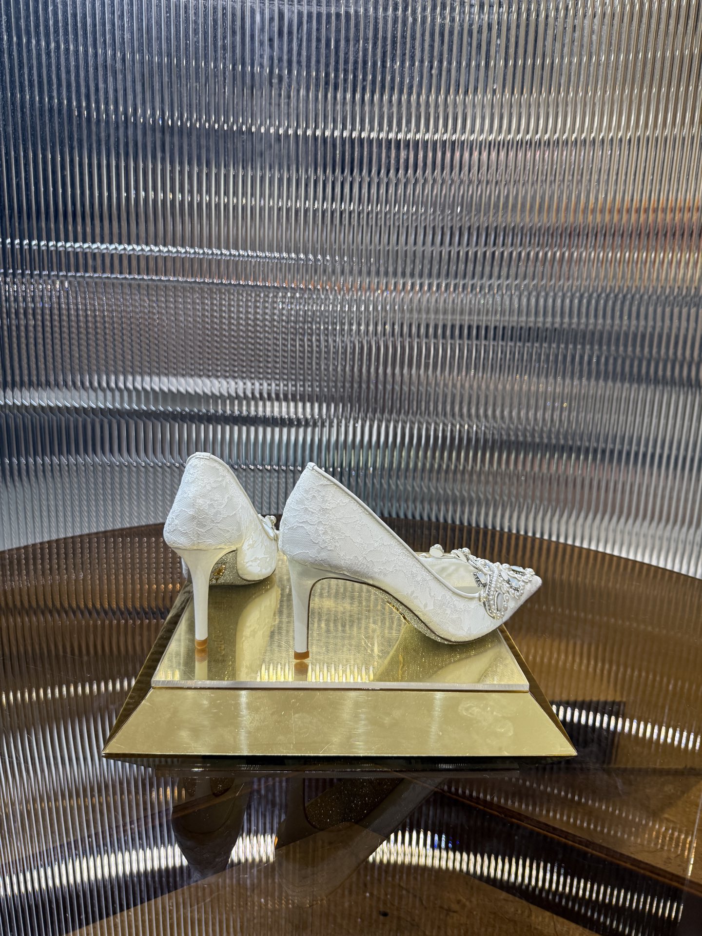 Retro Lace Embroidered High Heels: P700 Series, Sizes 34-43, Pink and White Gradual Colors - 图片 7