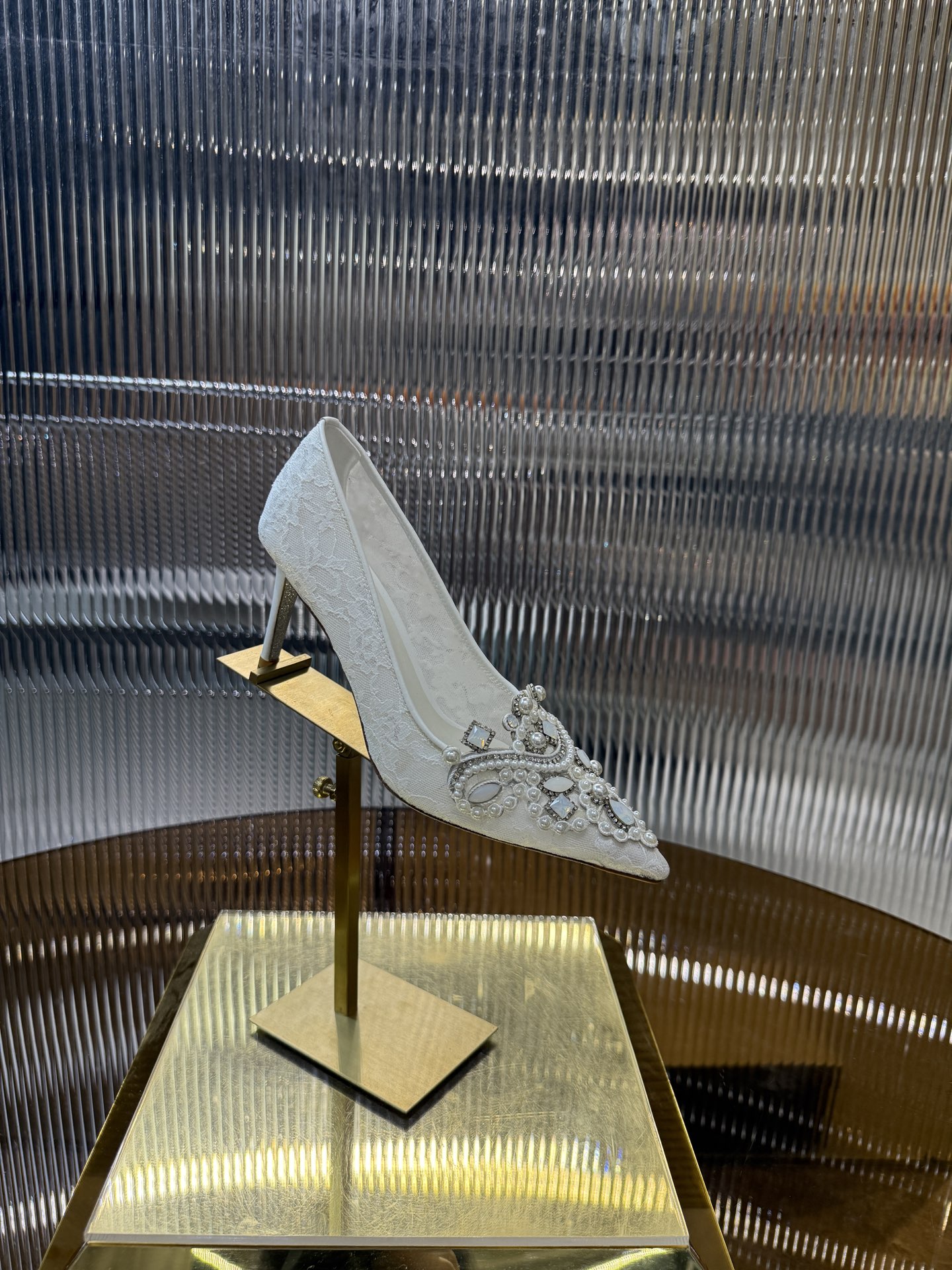 Retro Lace Embroidered High Heels: P700 Series, Sizes 34-43, Pink and White Gradual Colors - 图片 3