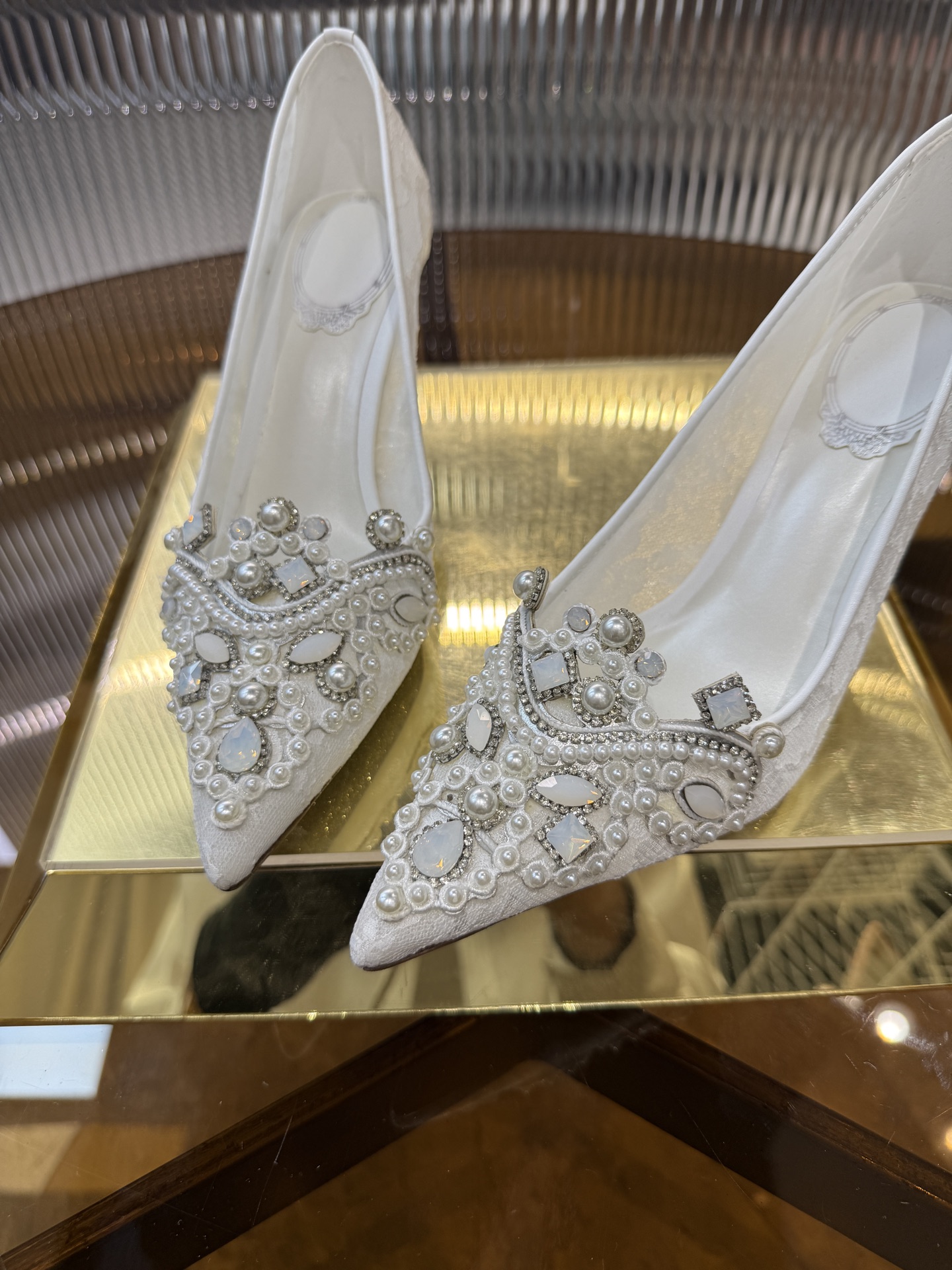 Retro Lace Embroidered High Heels: P700 Series, Sizes 34-43, Pink and White Gradual Colors - 图片 6