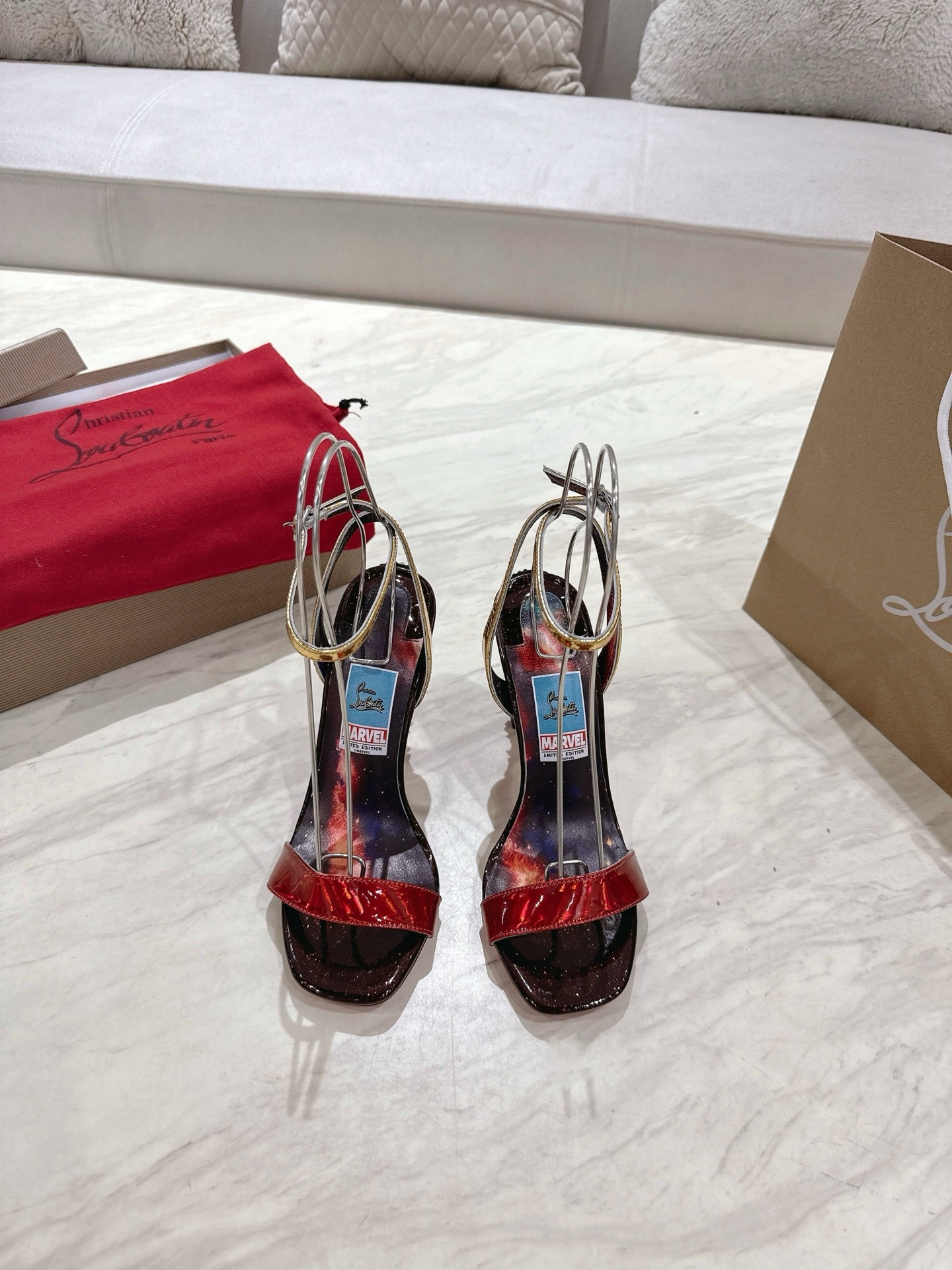 NO:262738,Exclusive top version Original box Christian Louboutin | 2025s original product Heavy Industry CL Marvel joint limited new high heels material top layer high gloss calfskin inner grain pearlescent sheepskin outsole original imported AR1 top leather outsole Size34-43 