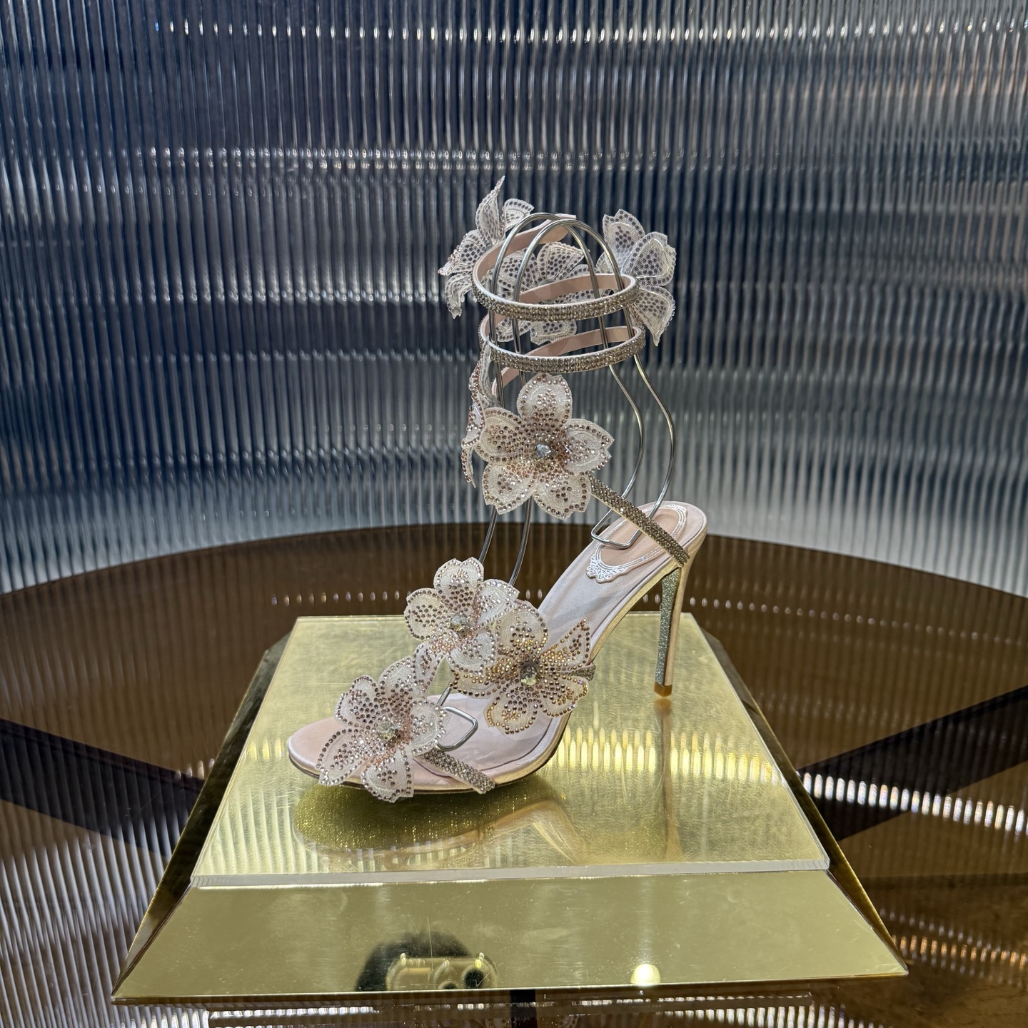 Fashionable FLORIANE High Heels with Snake-Style Lace and Water Drills - 图片 3