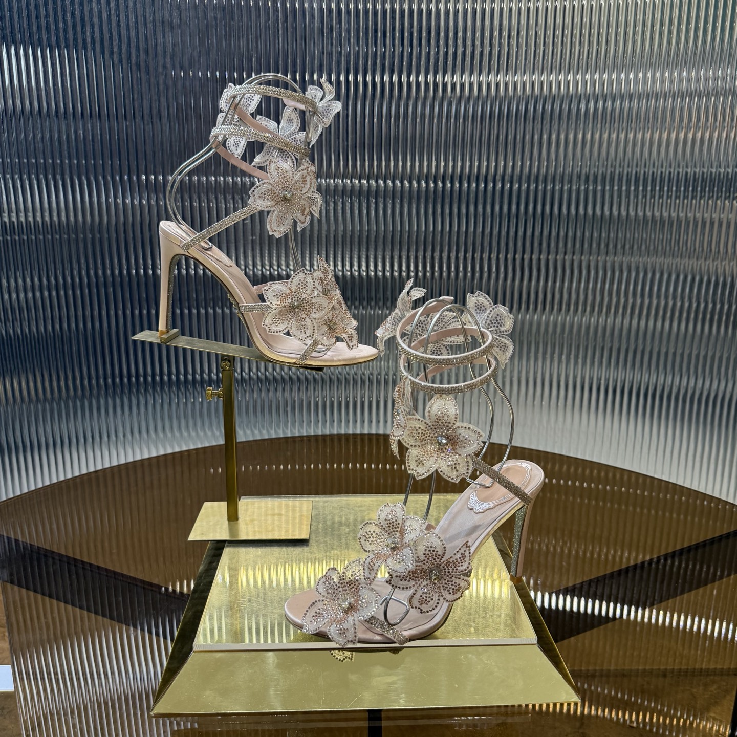 Fashionable FLORIANE High Heels with Snake-Style Lace and Water Drills - 图片 5