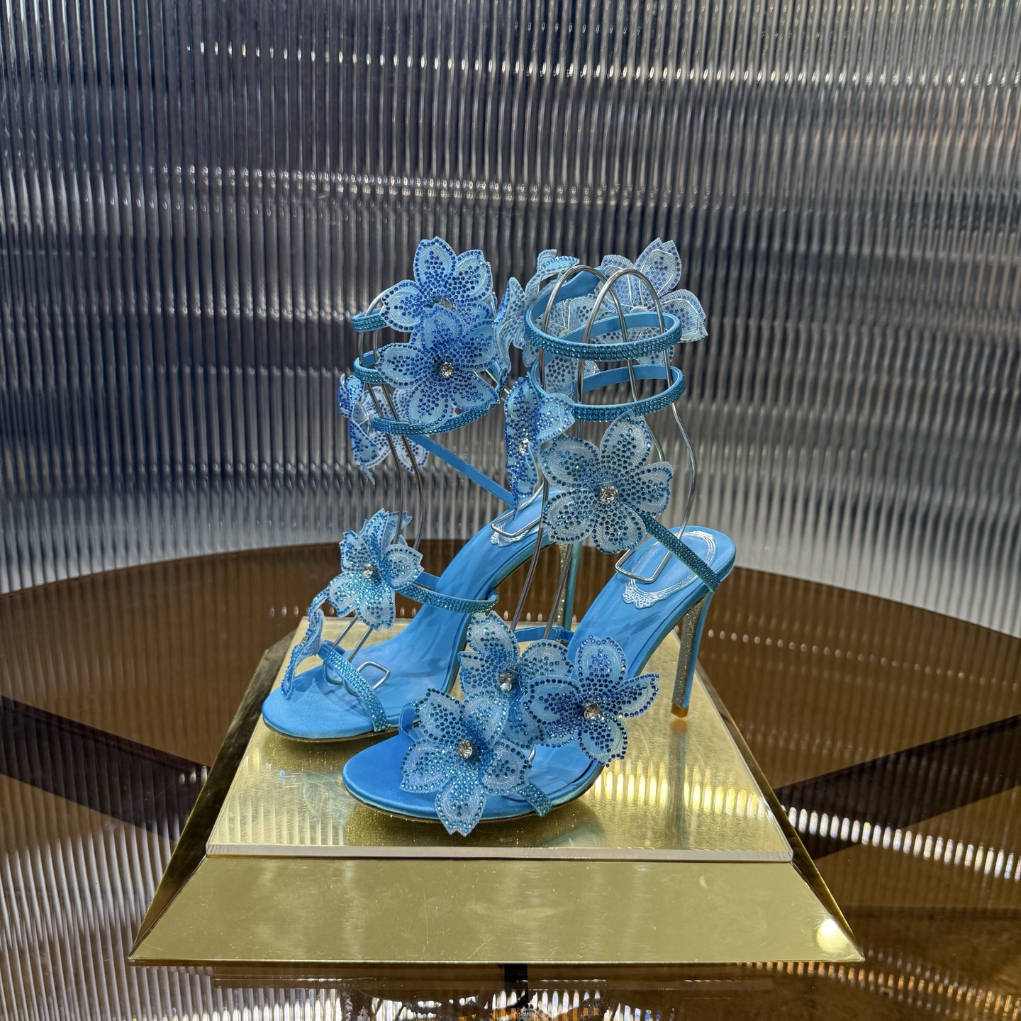 Elegant FLORIANE High Heels with Snake-Style Lace and Water Drills, 7 Colors, Size 34-43 - 图片 2