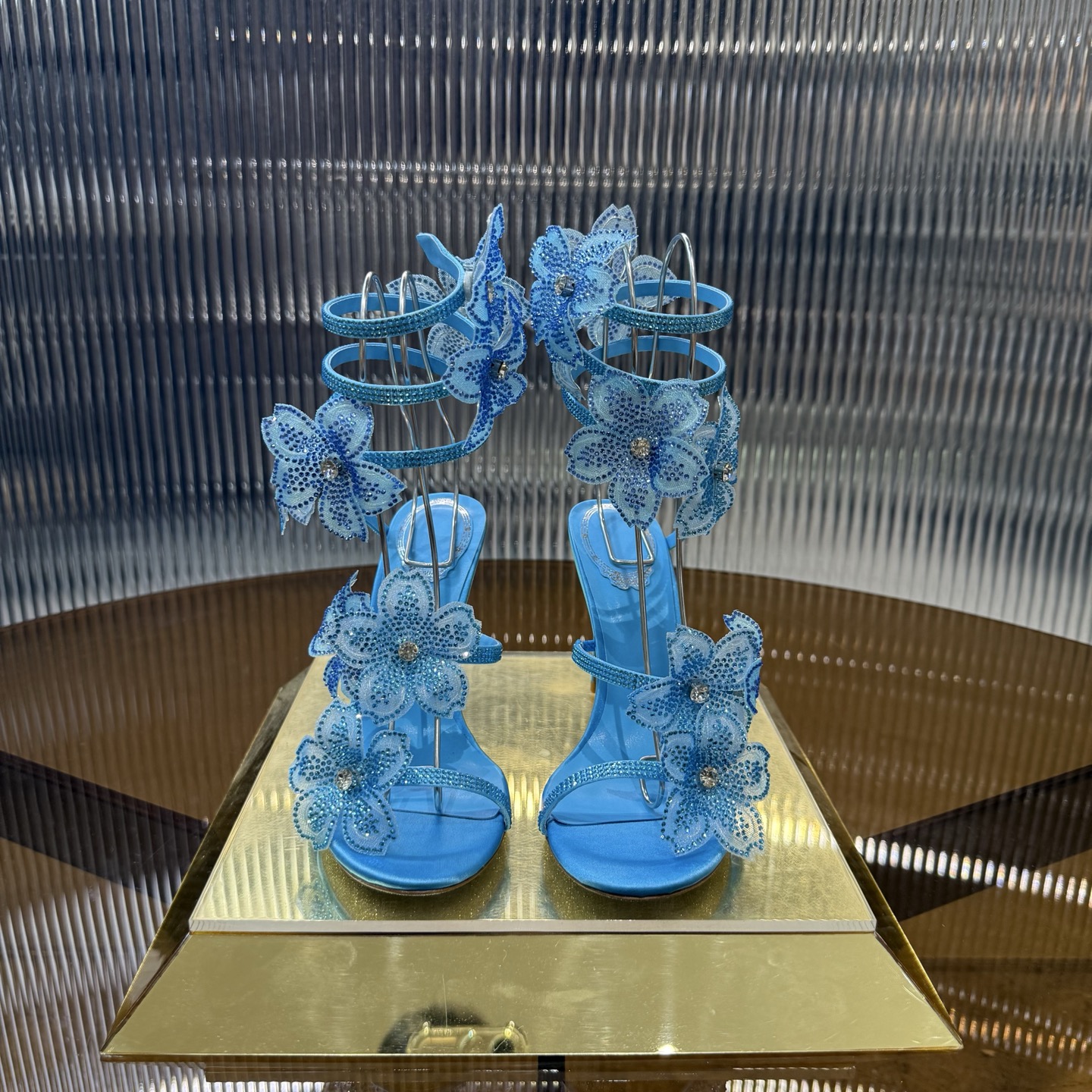 Elegant FLORIANE High Heels with Snake-Style Lace and Water Drills, 7 Colors, Size 34-43