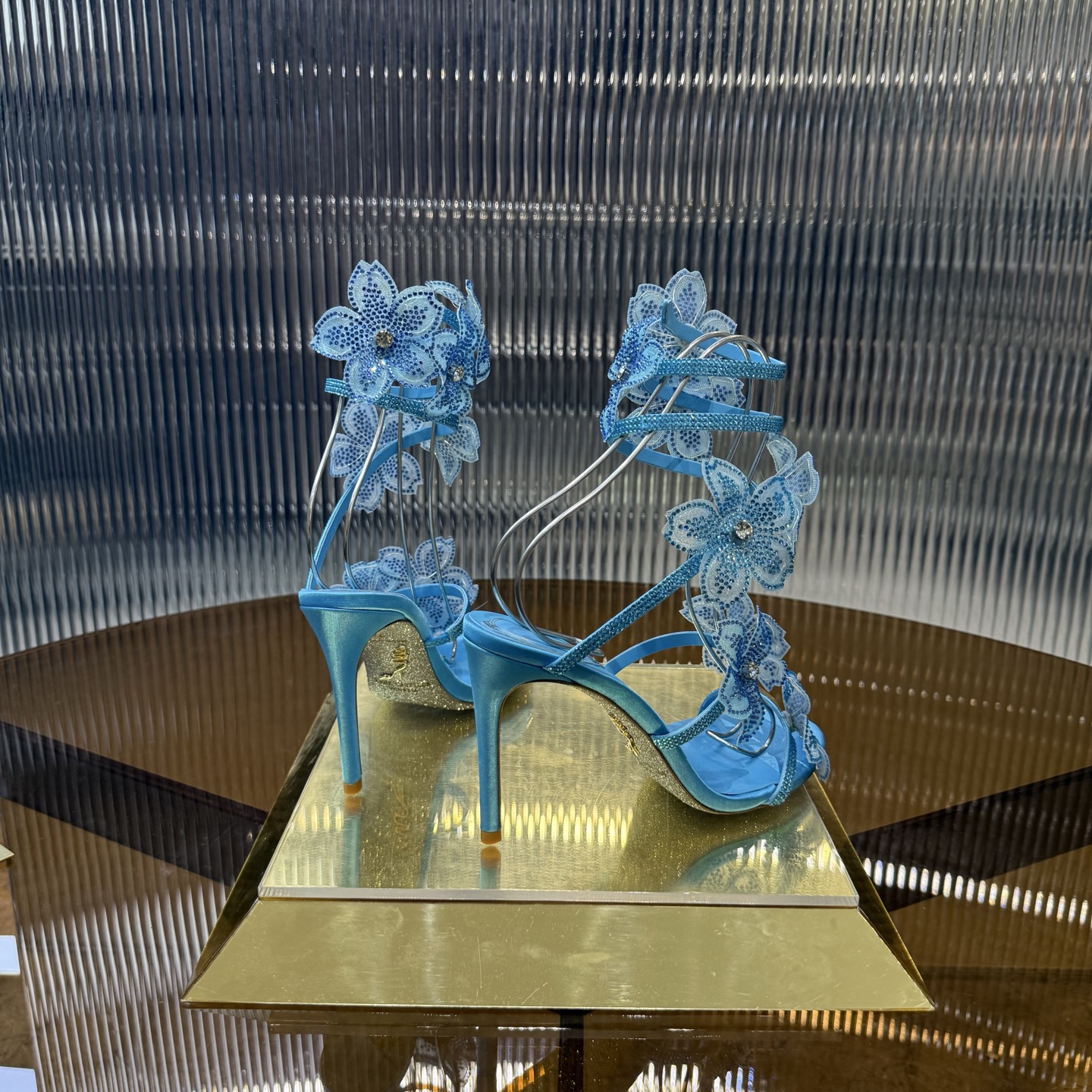 Elegant FLORIANE High Heels with Snake-Style Lace and Water Drills, 7 Colors, Size 34-43 - 图片 4