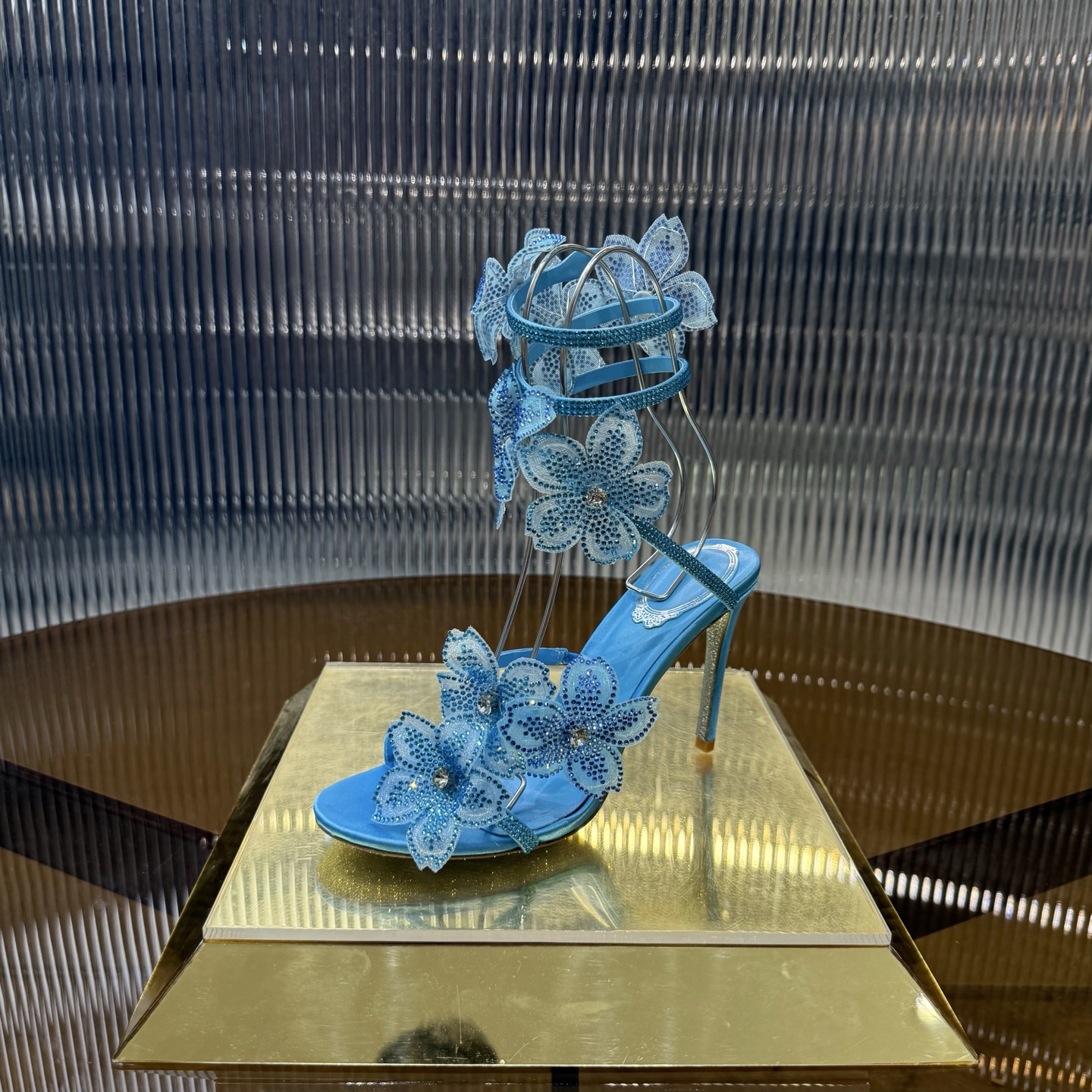 Elegant FLORIANE High Heels with Snake-Style Lace and Water Drills, 7 Colors, Size 34-43 - 图片 3