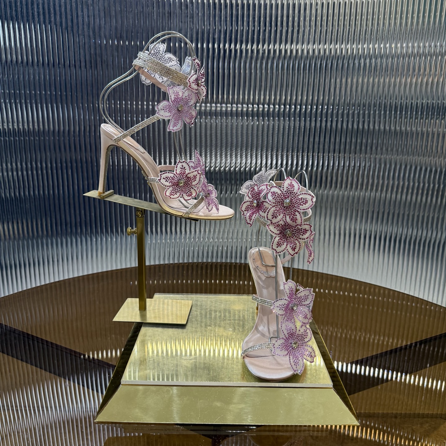 Stylish FLORIANE High Heels with Snake-Style Lace and Water Drills - 图片 6