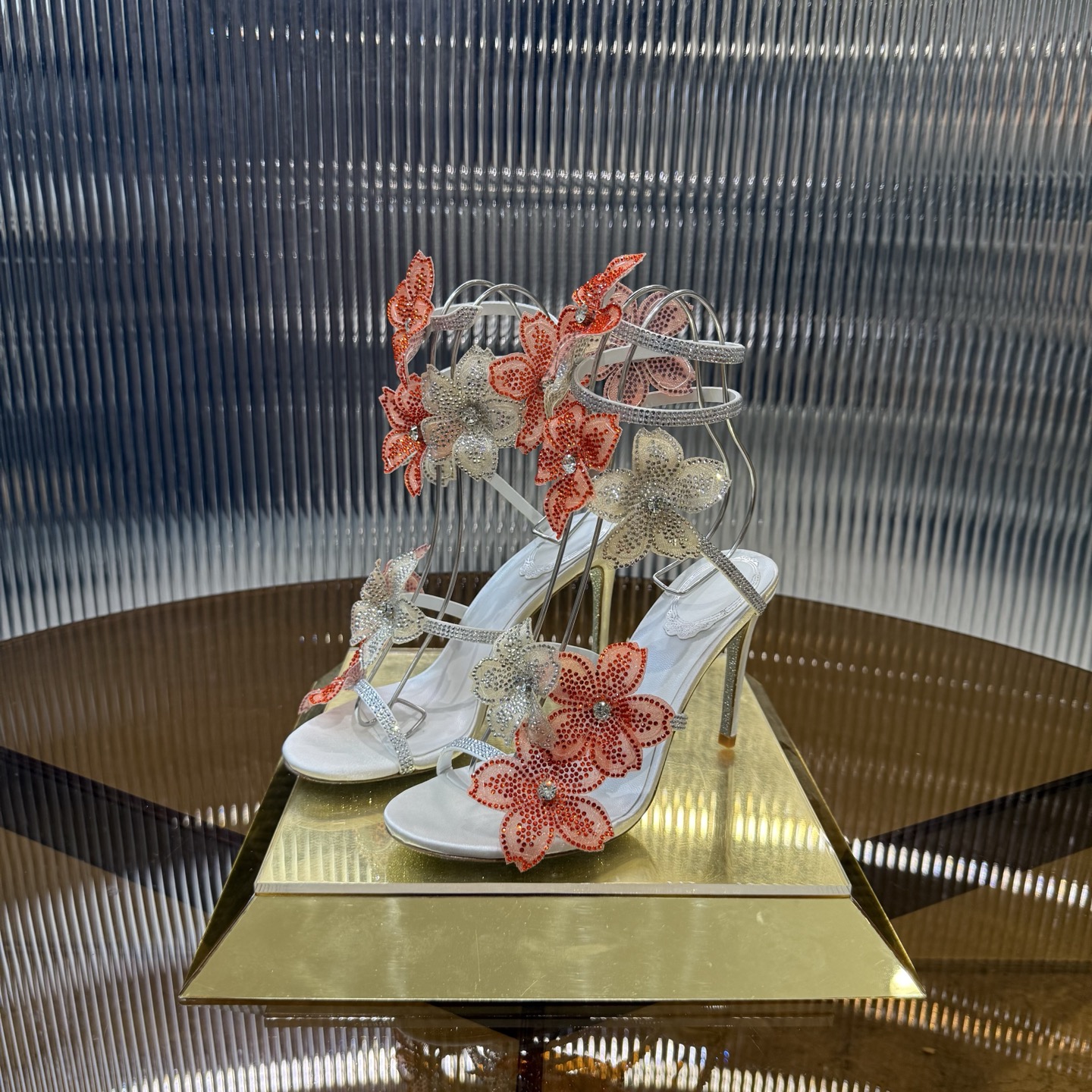 Fashionable FLORIANE Snake-Style High Heels with Water Drills, 7 Colors, Size 34-43 - 图片 2