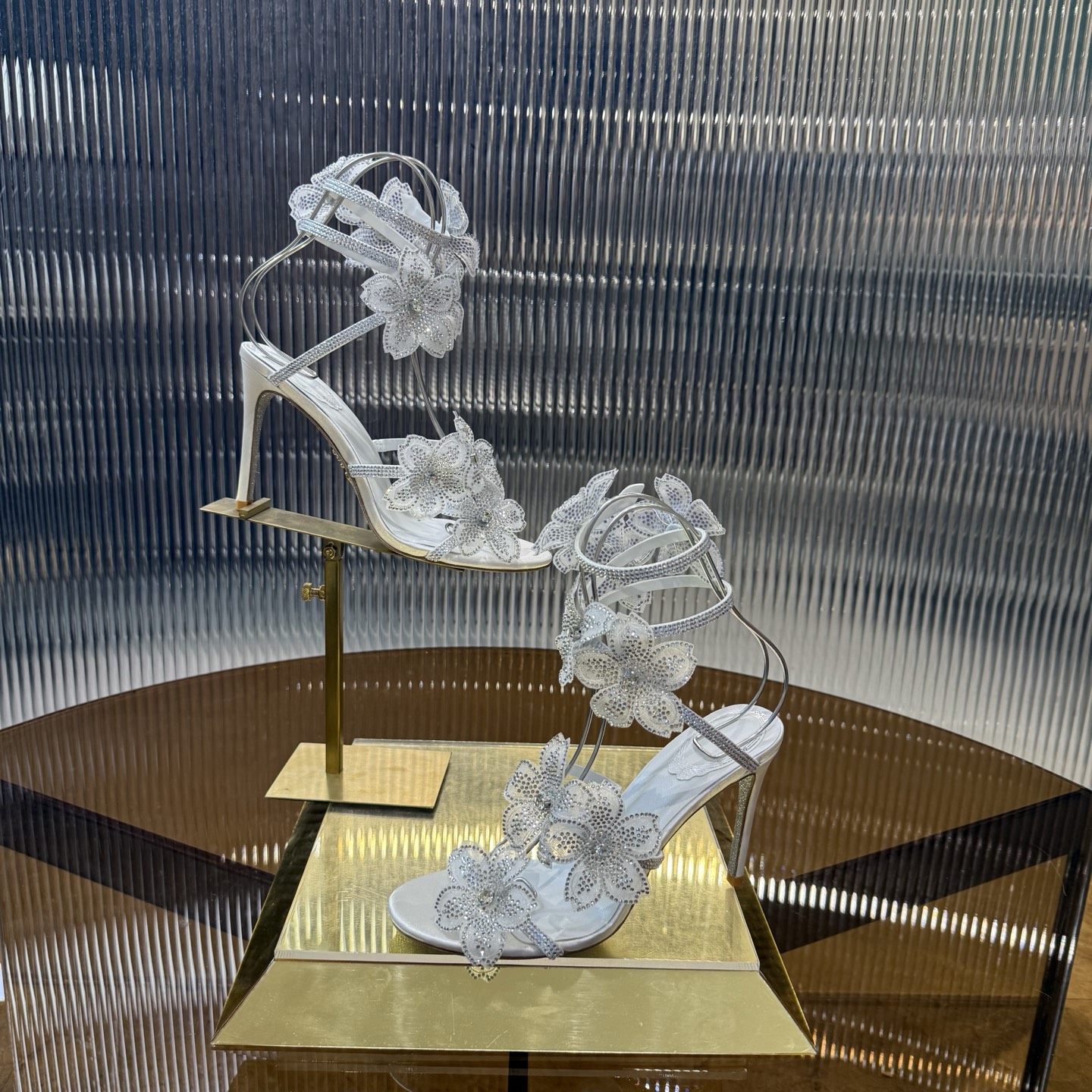 Stylish FLORIANE High Heels with Snake-Style Lace and Water Drills - 图片 5