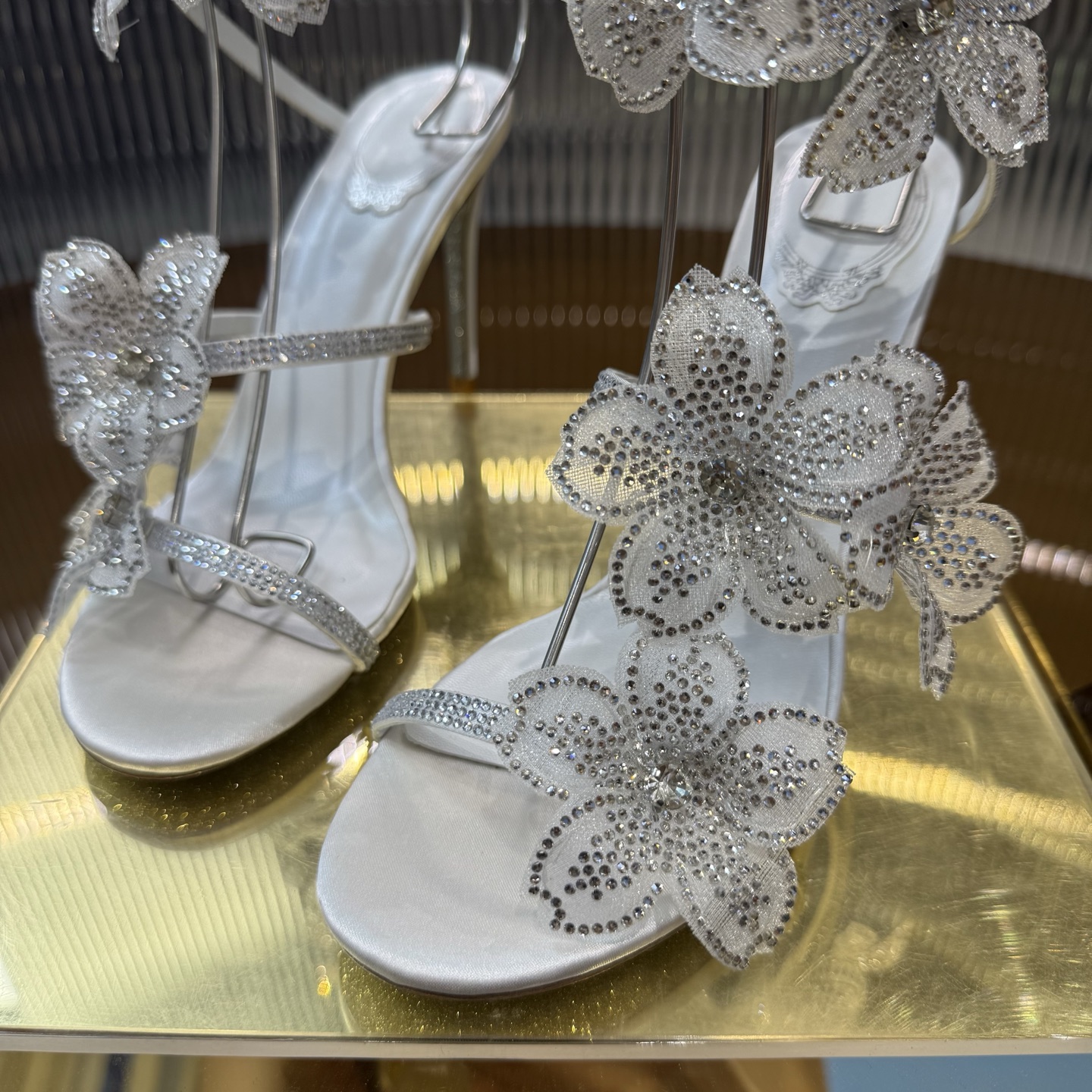 Stylish FLORIANE High Heels with Snake-Style Lace and Water Drills - 图片 8