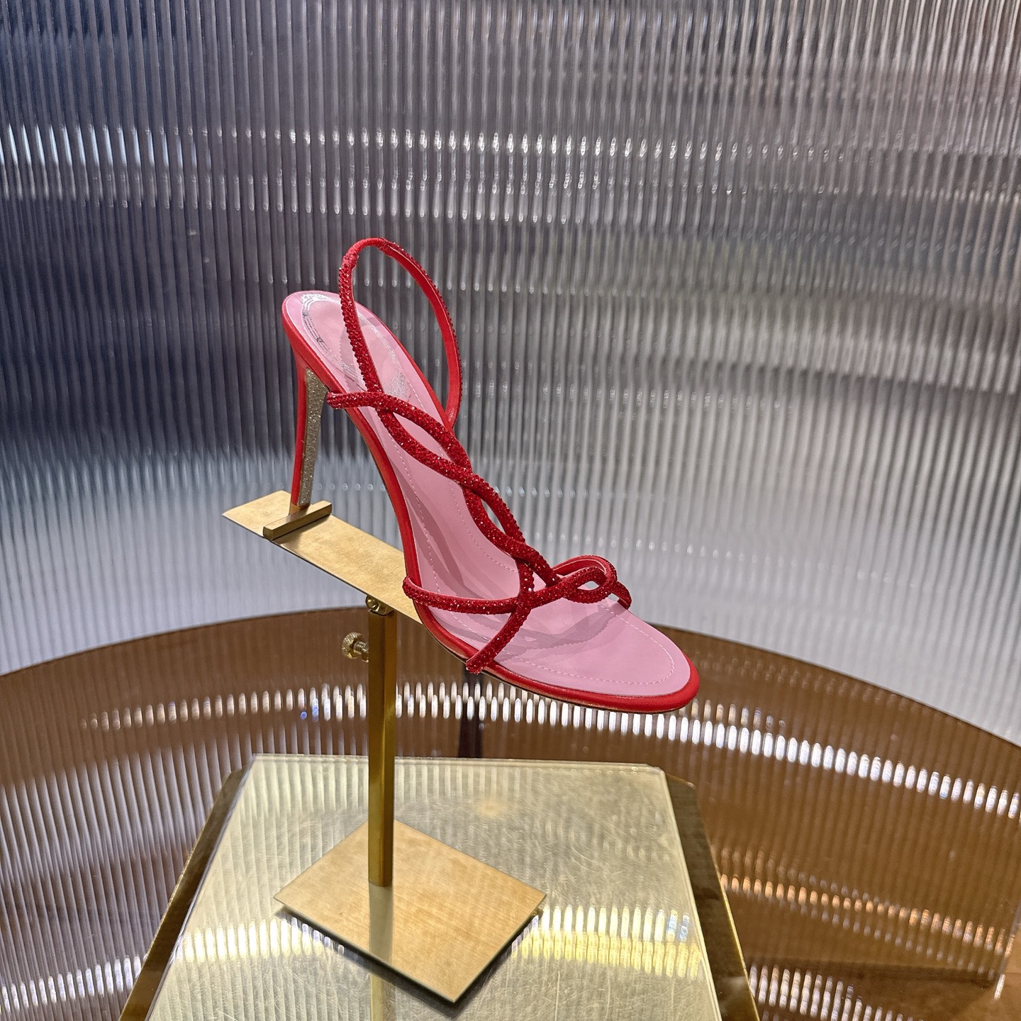 Sparkling Viper Heel: Elegant Crossline Design with Water Drills, 7 Colors Available - 图片 7
