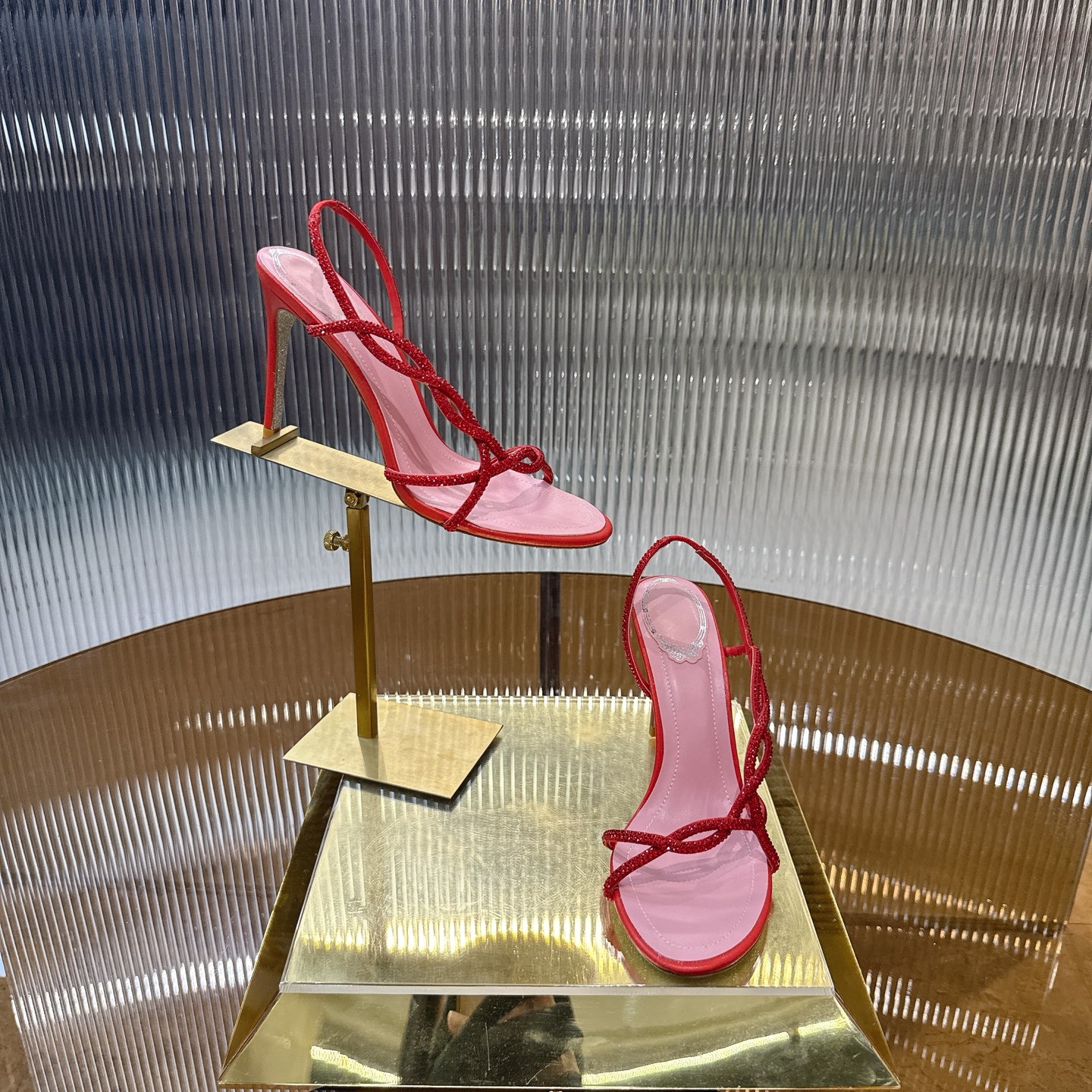 Sparkling Viper Heel: Elegant Crossline Design with Water Drills, 7 Colors Available - 图片 6