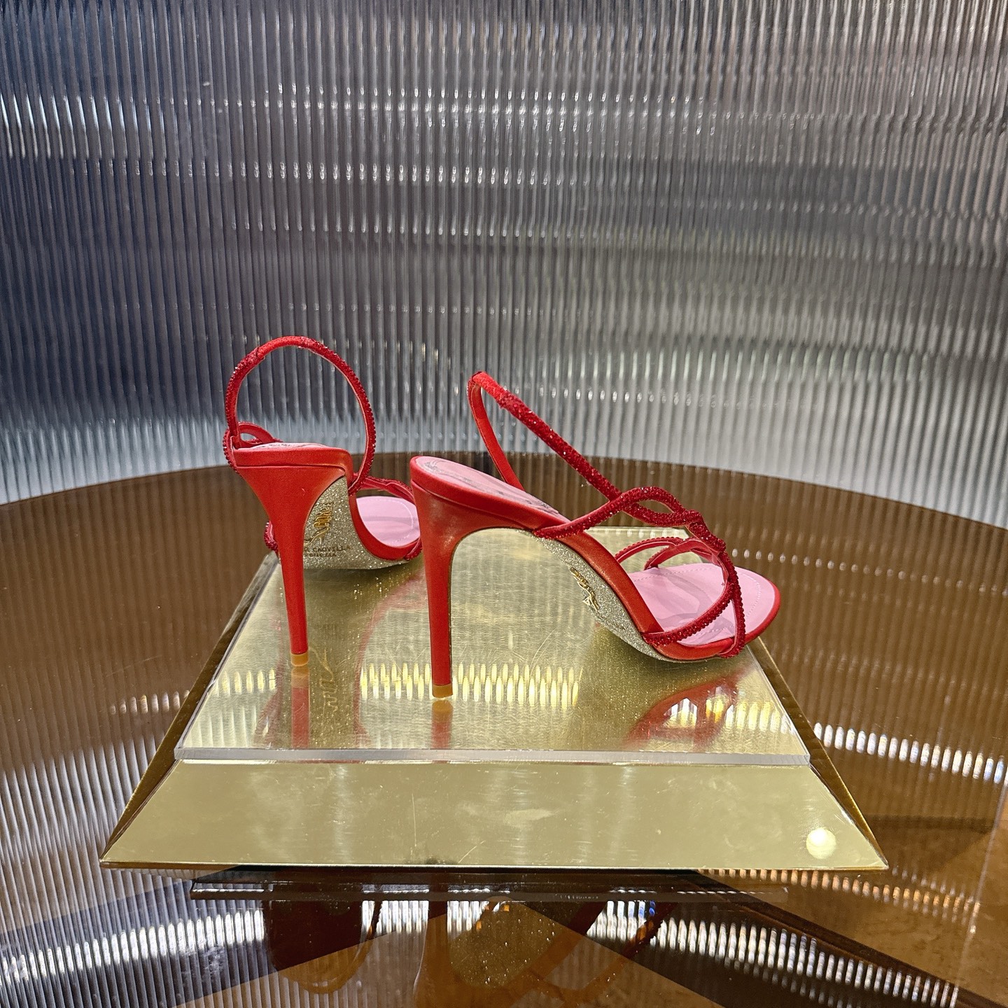 Sparkling Viper Heel: Elegant Crossline Design with Water Drills, 7 Colors Available - 图片 3